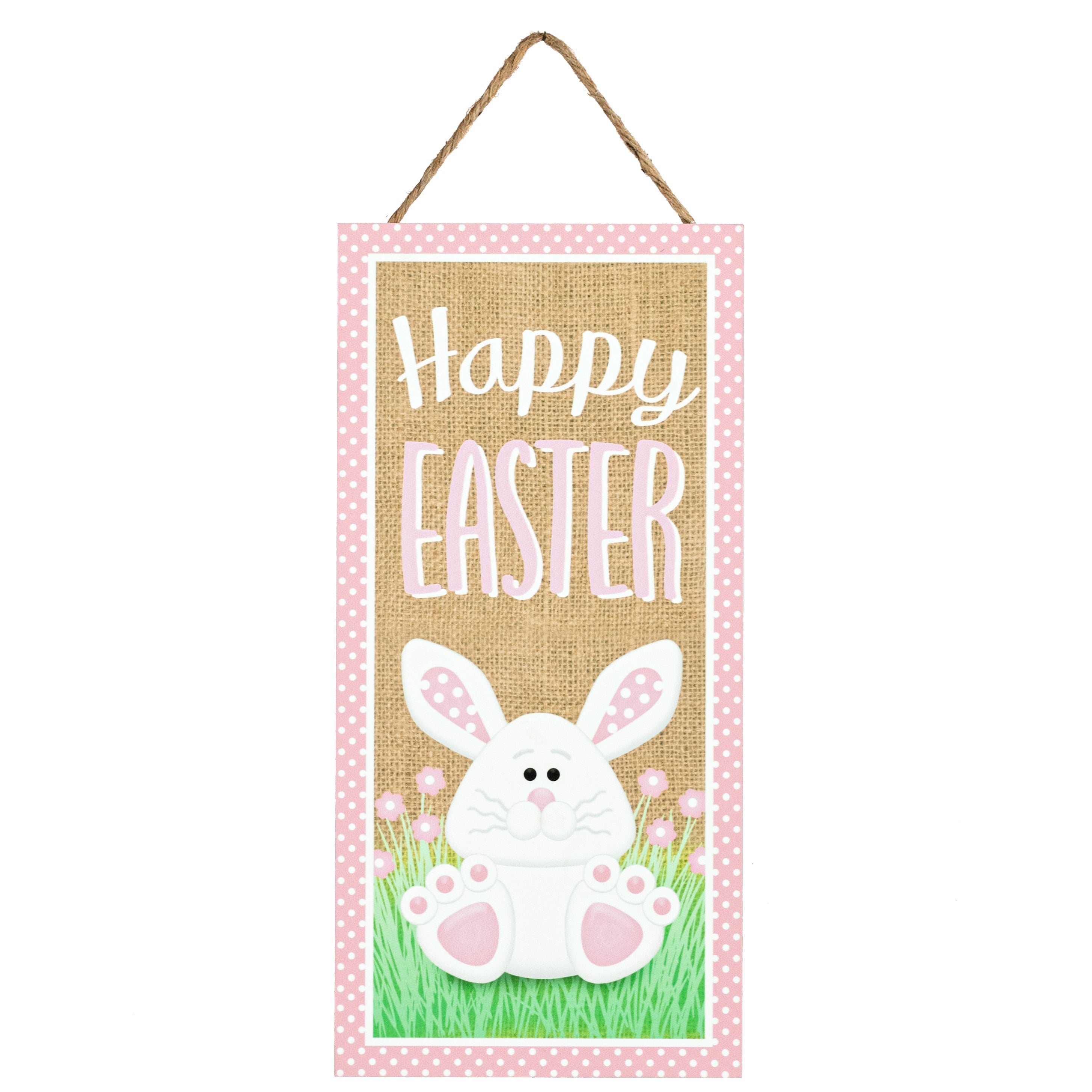 12" Wooden Sign: Happy Easter Bunny