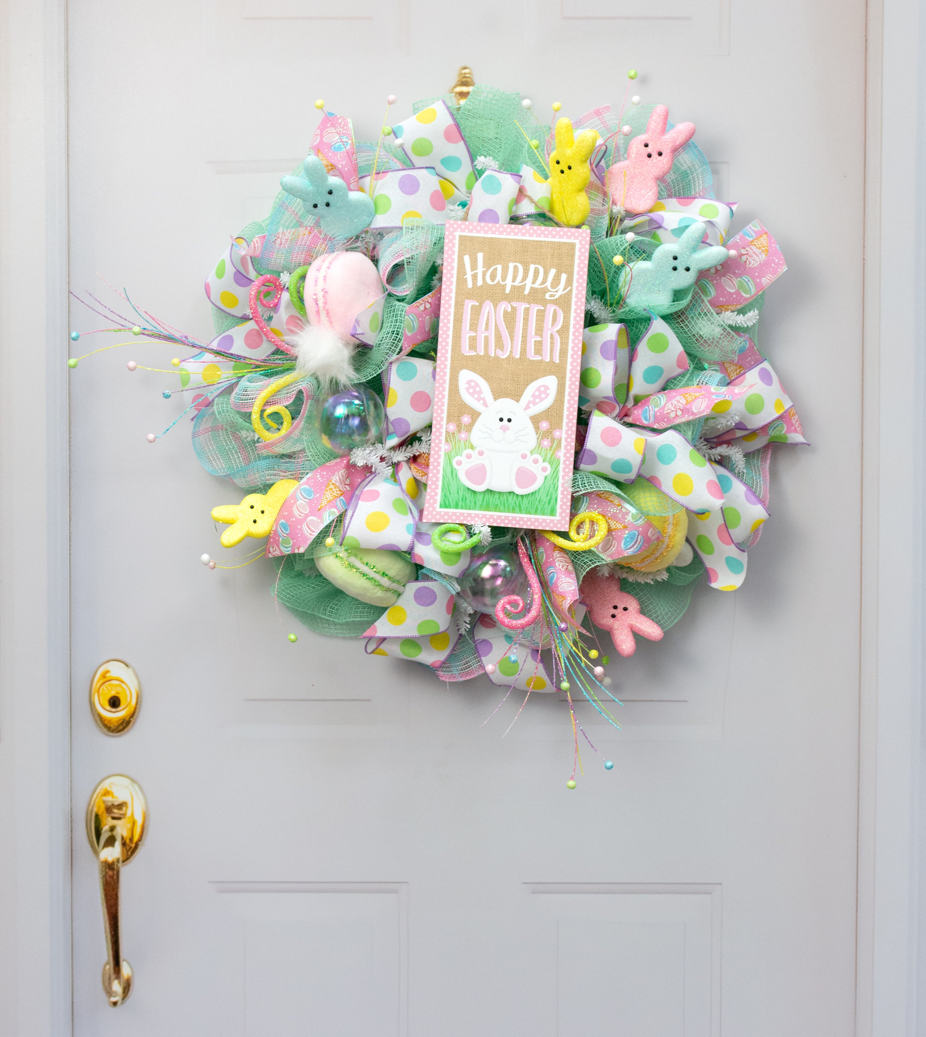 12" Wooden Sign: Happy Easter Bunny