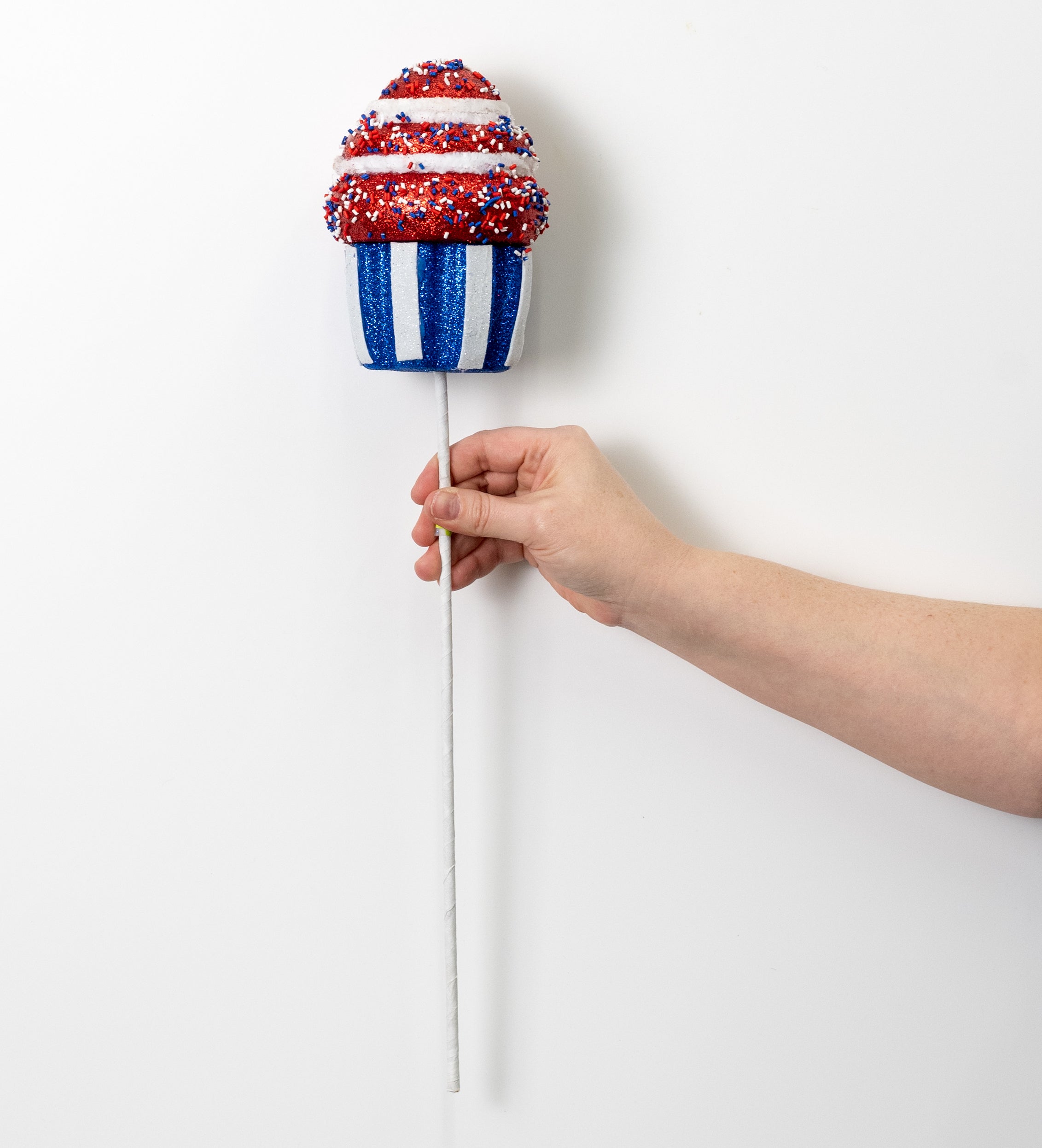 4" x 17" Patriotic Sprinkle Cupcake Pick