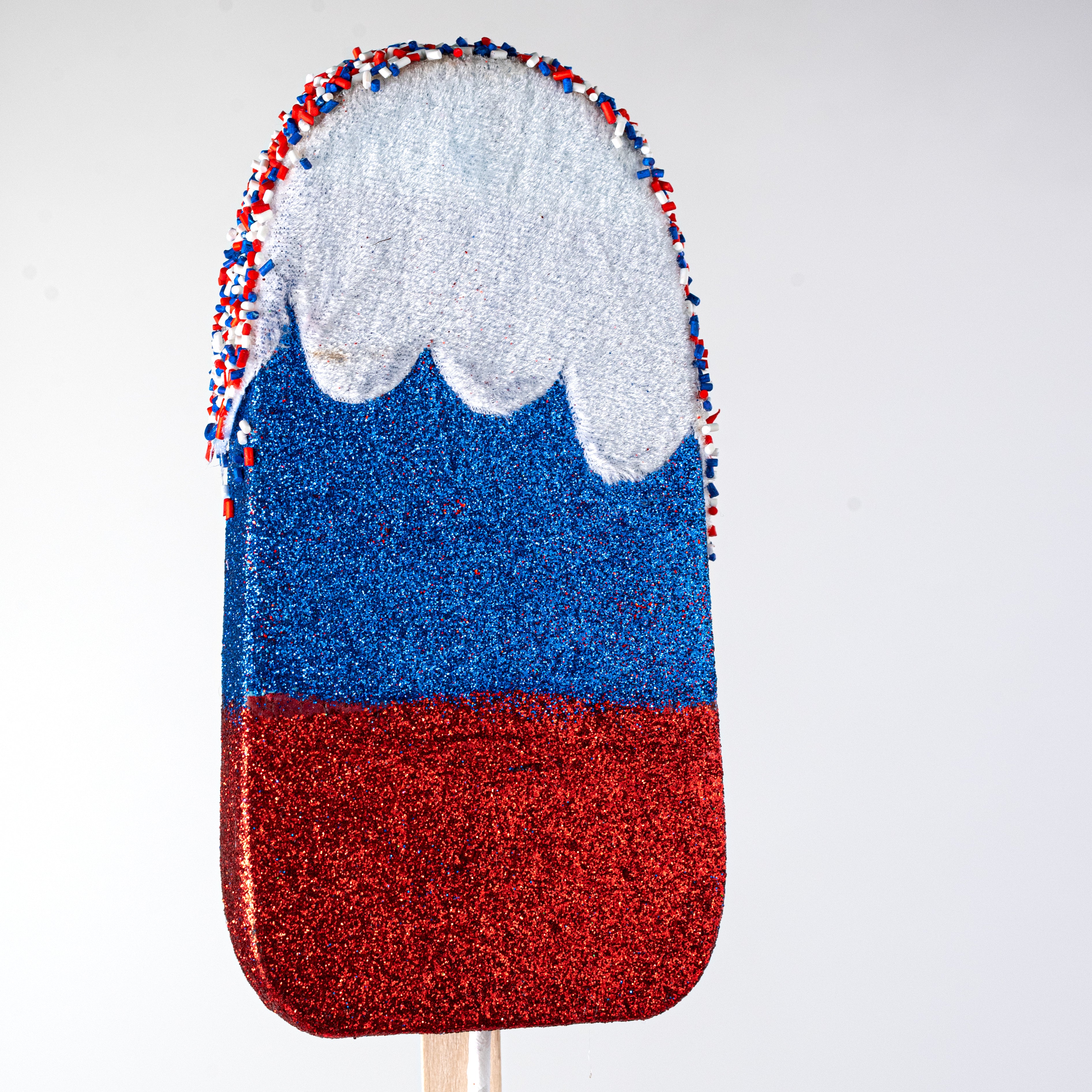 21" Stars & Stripes Sprinkle Popsicle Pick: Red, White & Blue