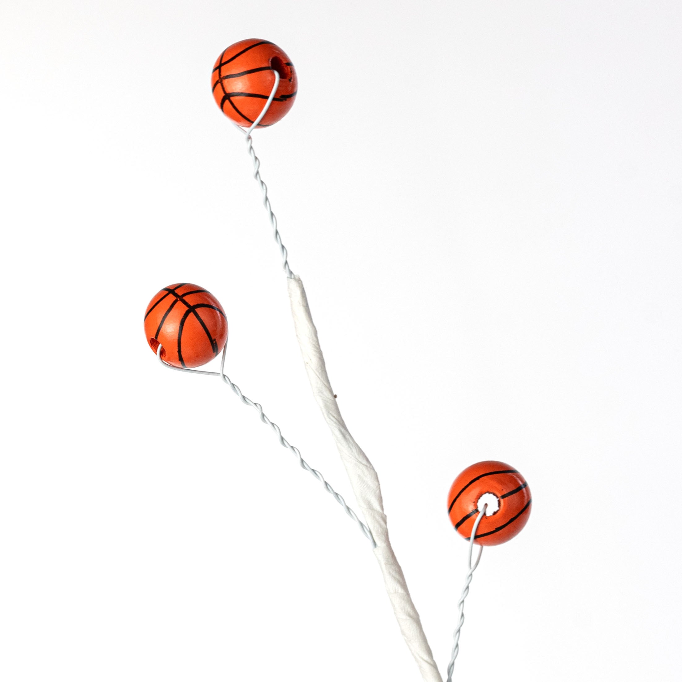 23" Wooden Bead Sports Ball Spray: Basketball