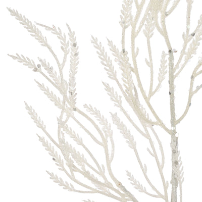 28" Glittered Wild Twigs Spray: White