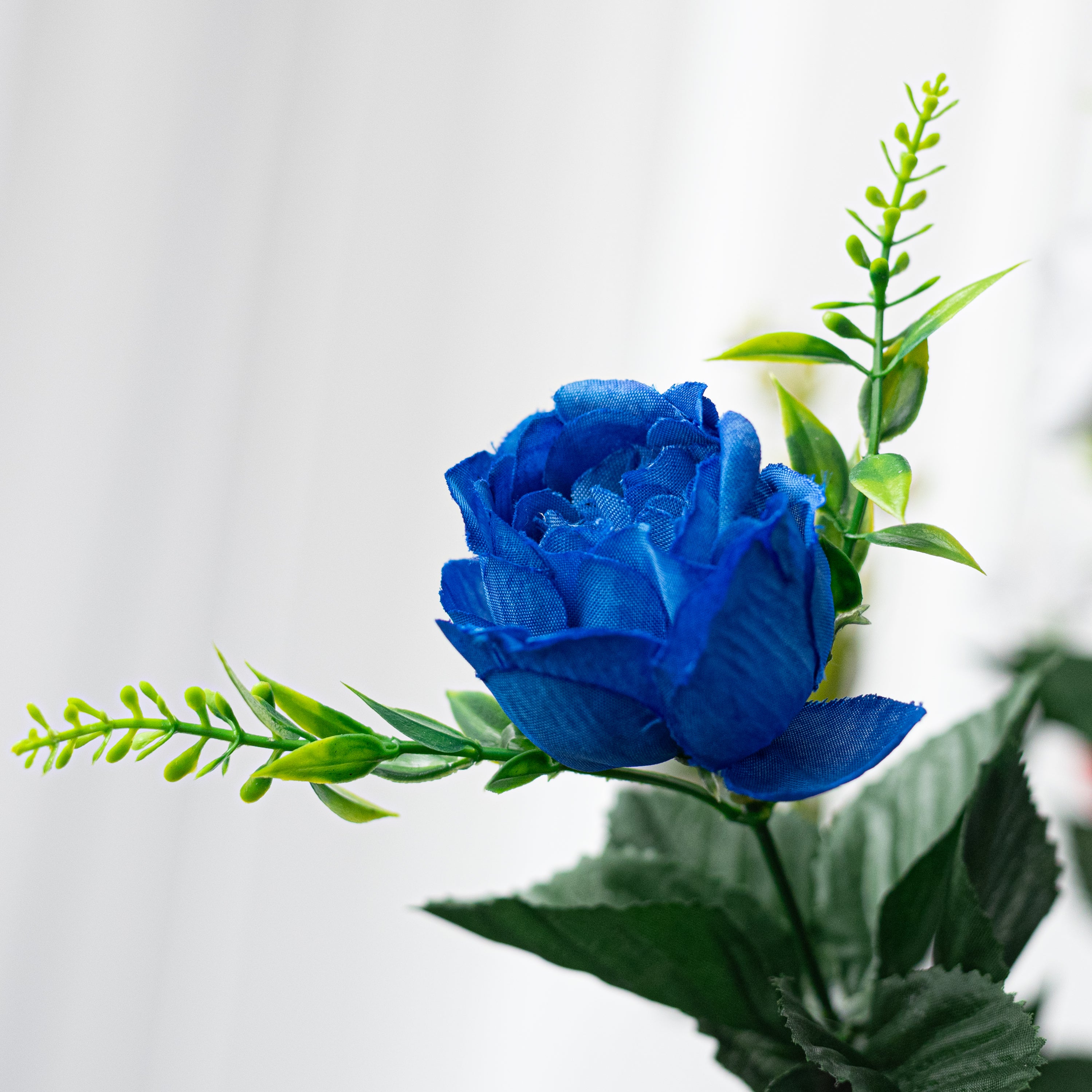 17" Mixed Peony & Greenery Bush: Red, White & Blue (12 Stem)