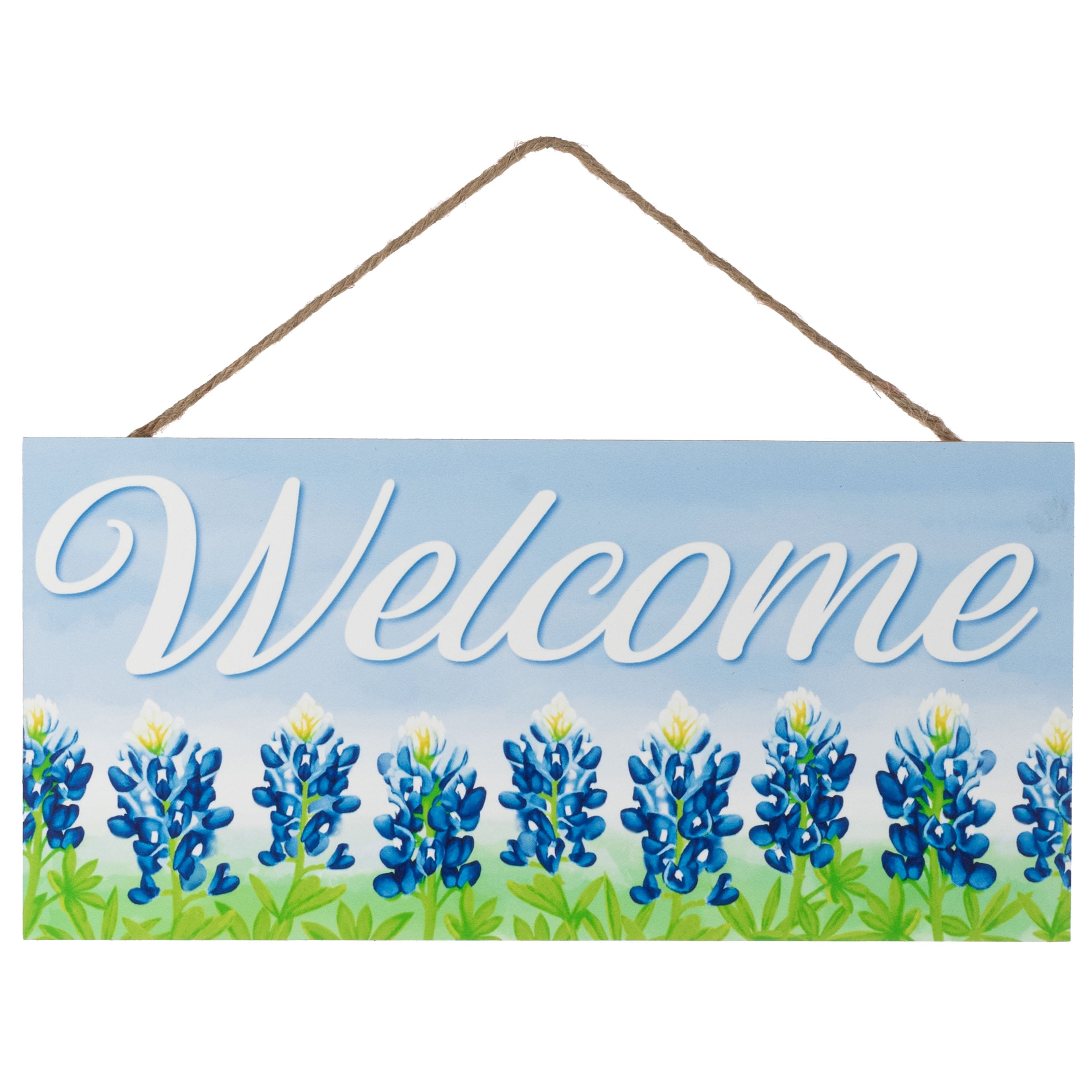 12" Wooden Sign: Welcome Bluebonnets