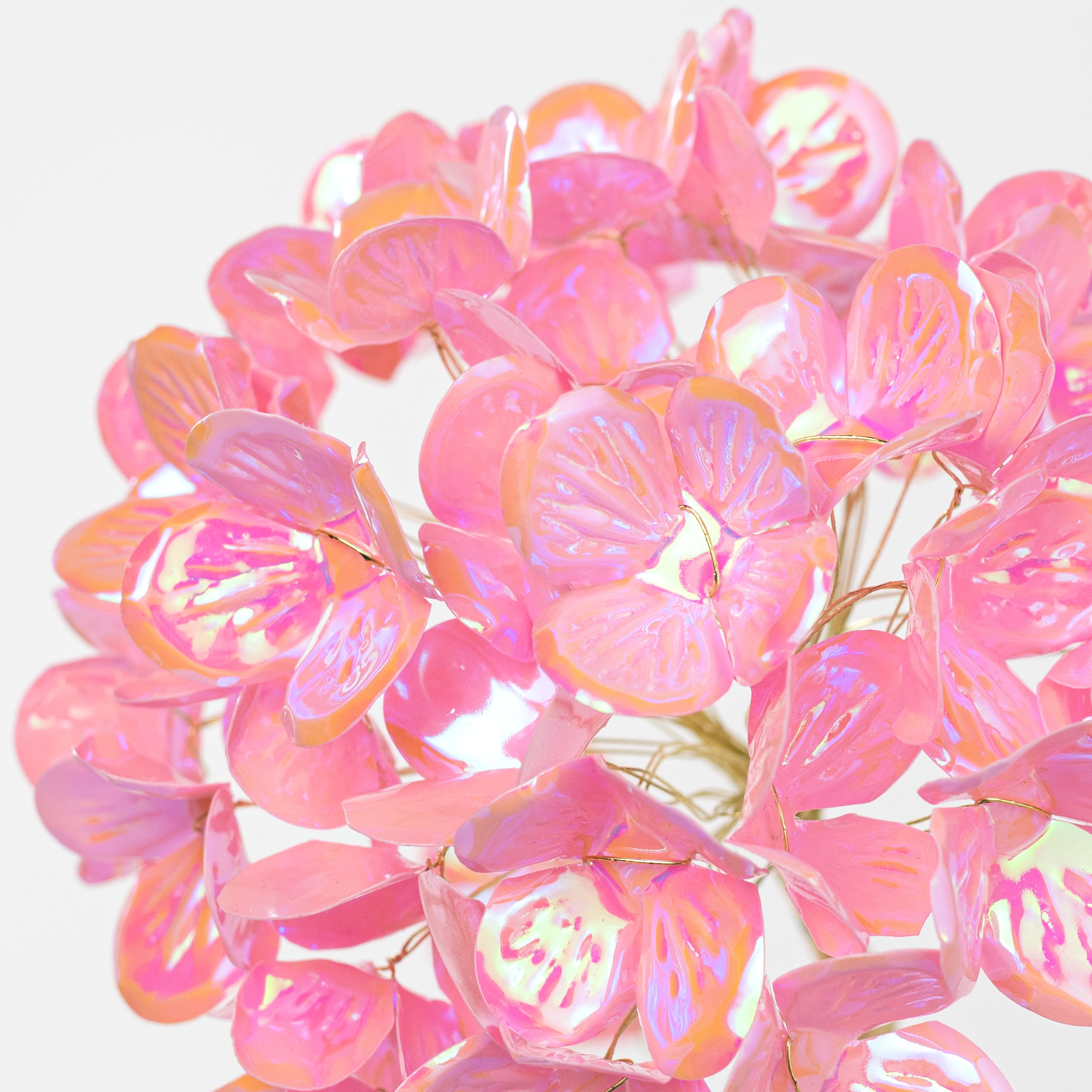 6" x 24" Plastic Hydrangea Stem: Iridescent Pink