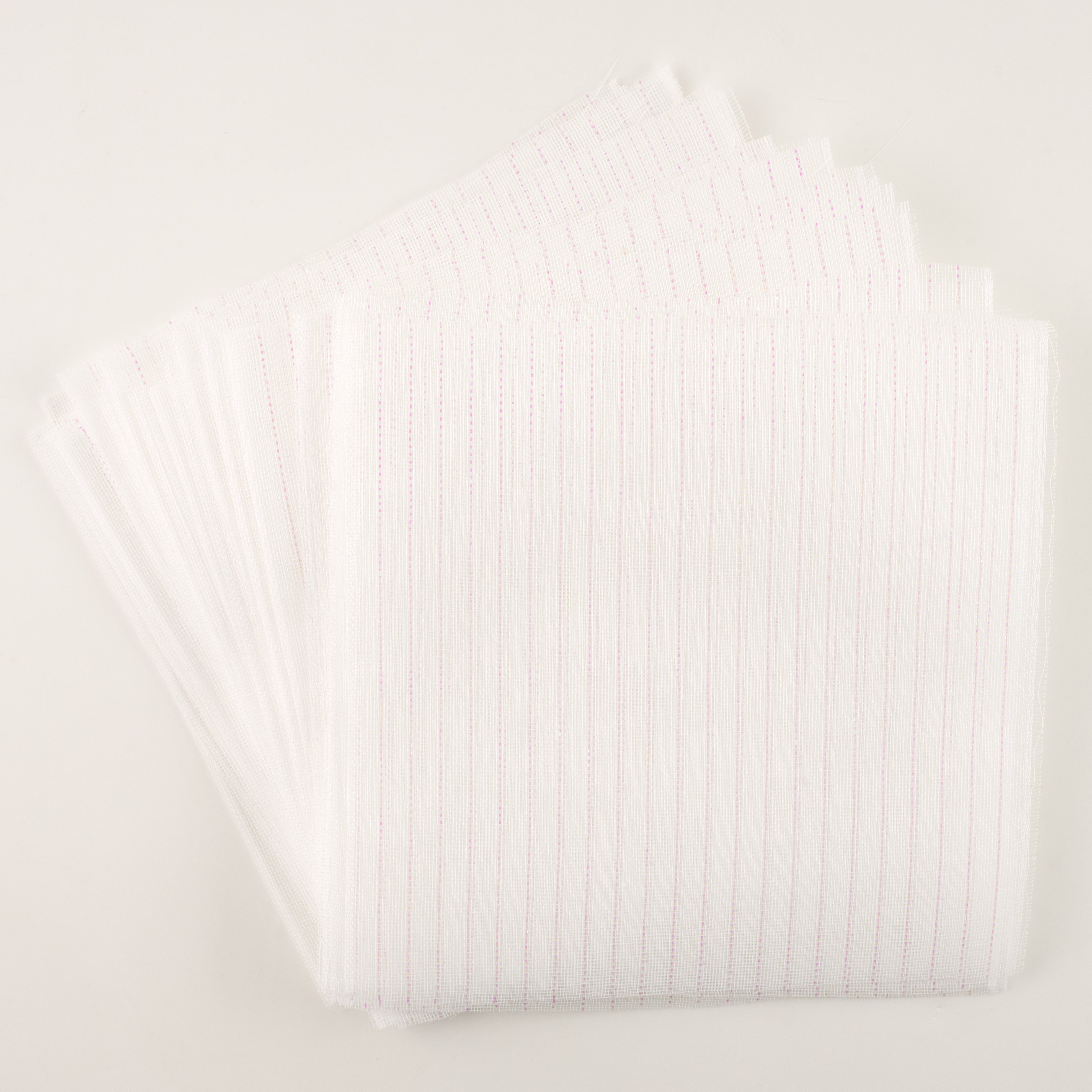 10.5" Square Pre-Cut Fine Weave Deco Mesh Sheets: Iridescent White (40)