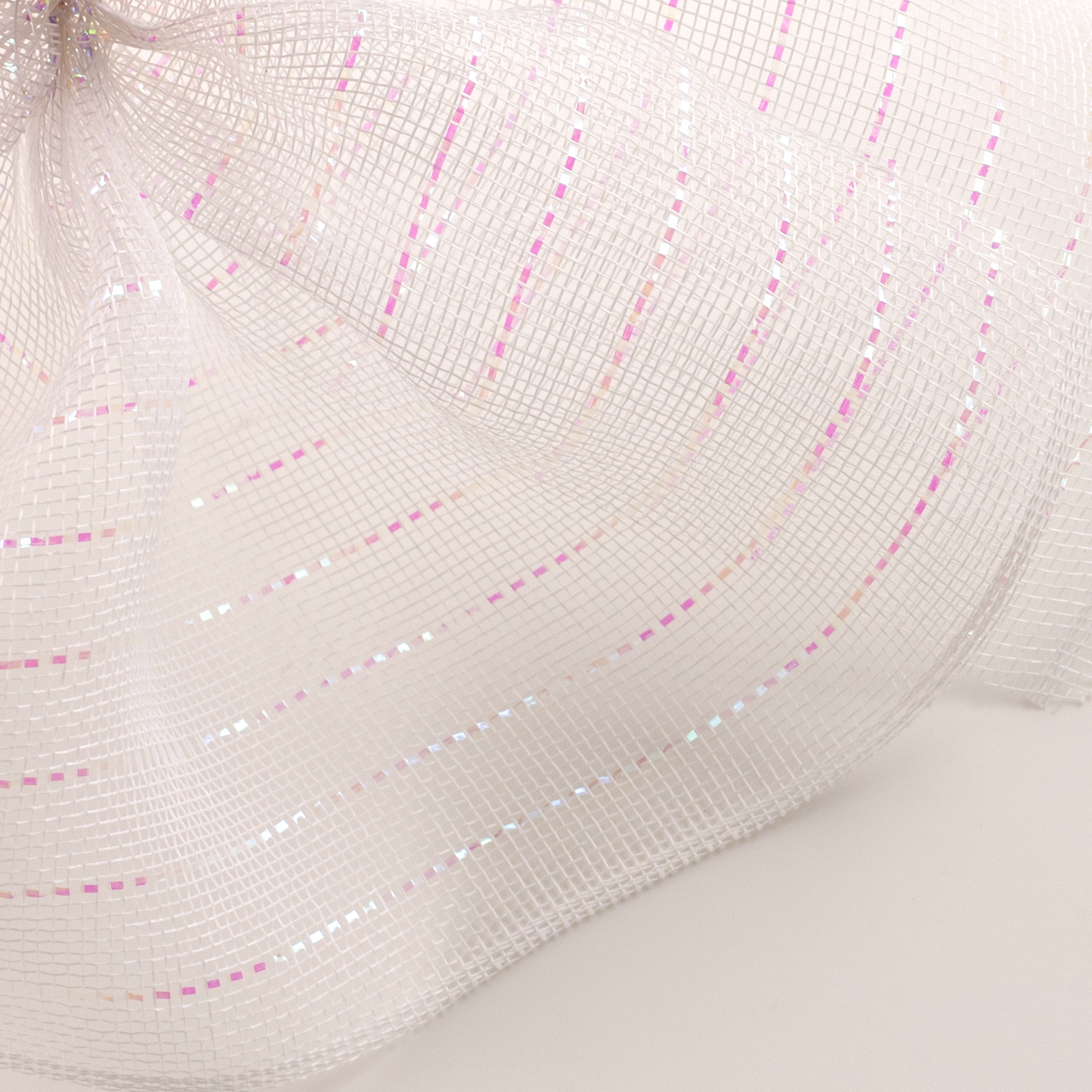 10.5" Square Pre-Cut Fine Weave Deco Mesh Sheets: Iridescent White (40)