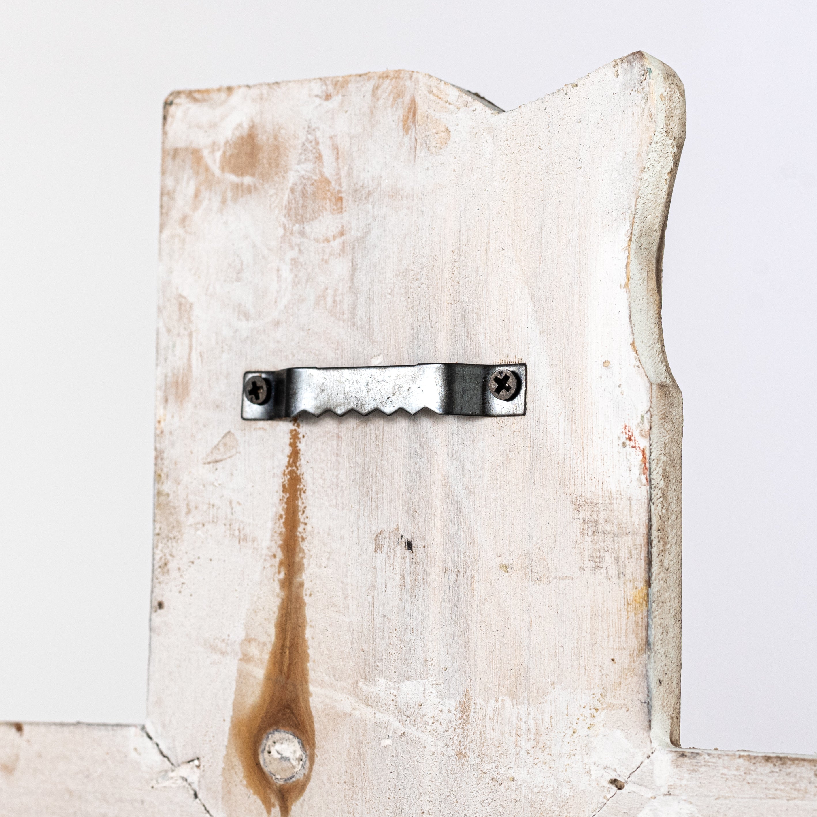 16" Wooden Cross Hanger: Brown & Whitewash