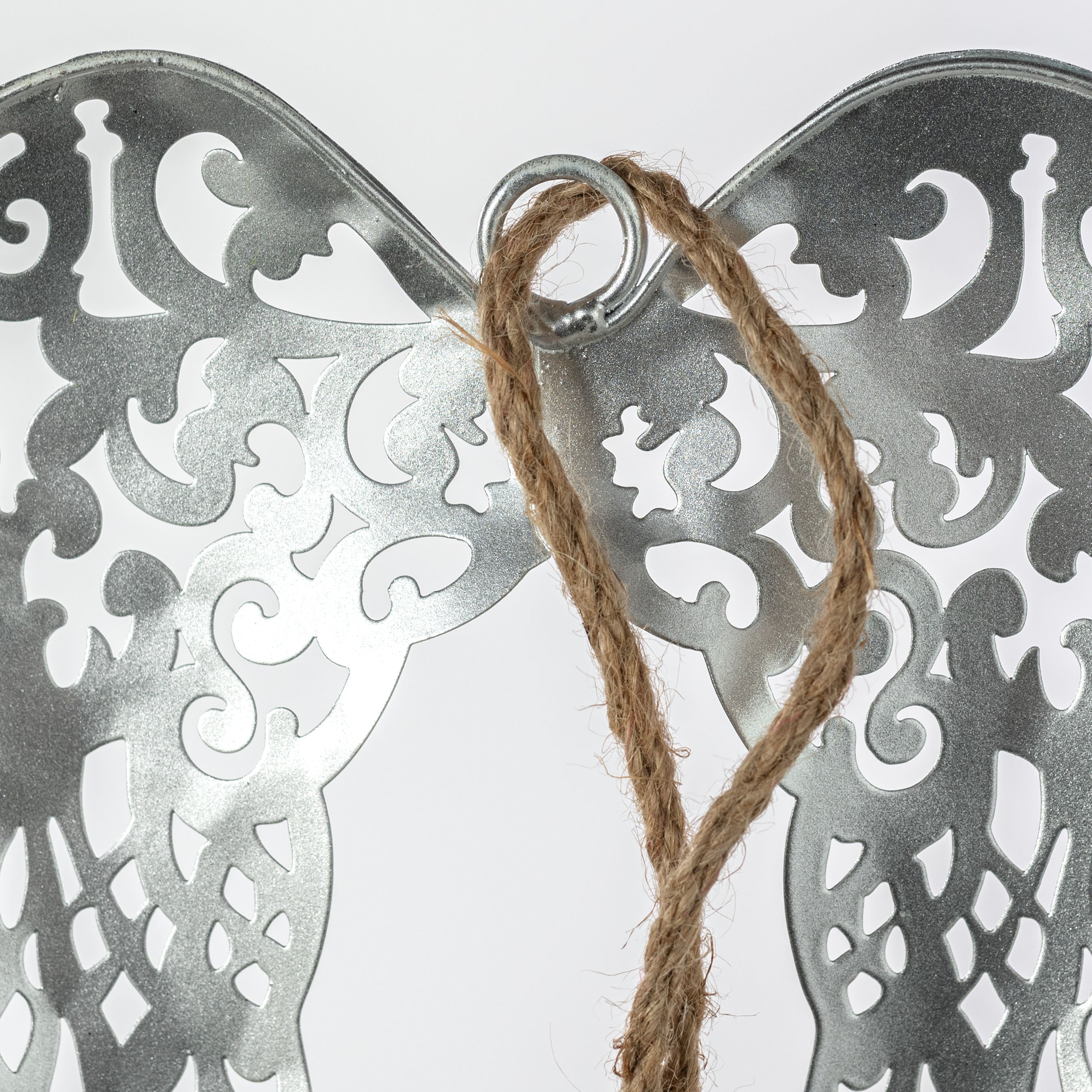 10" Metal Angel Wings Ornament: Silver