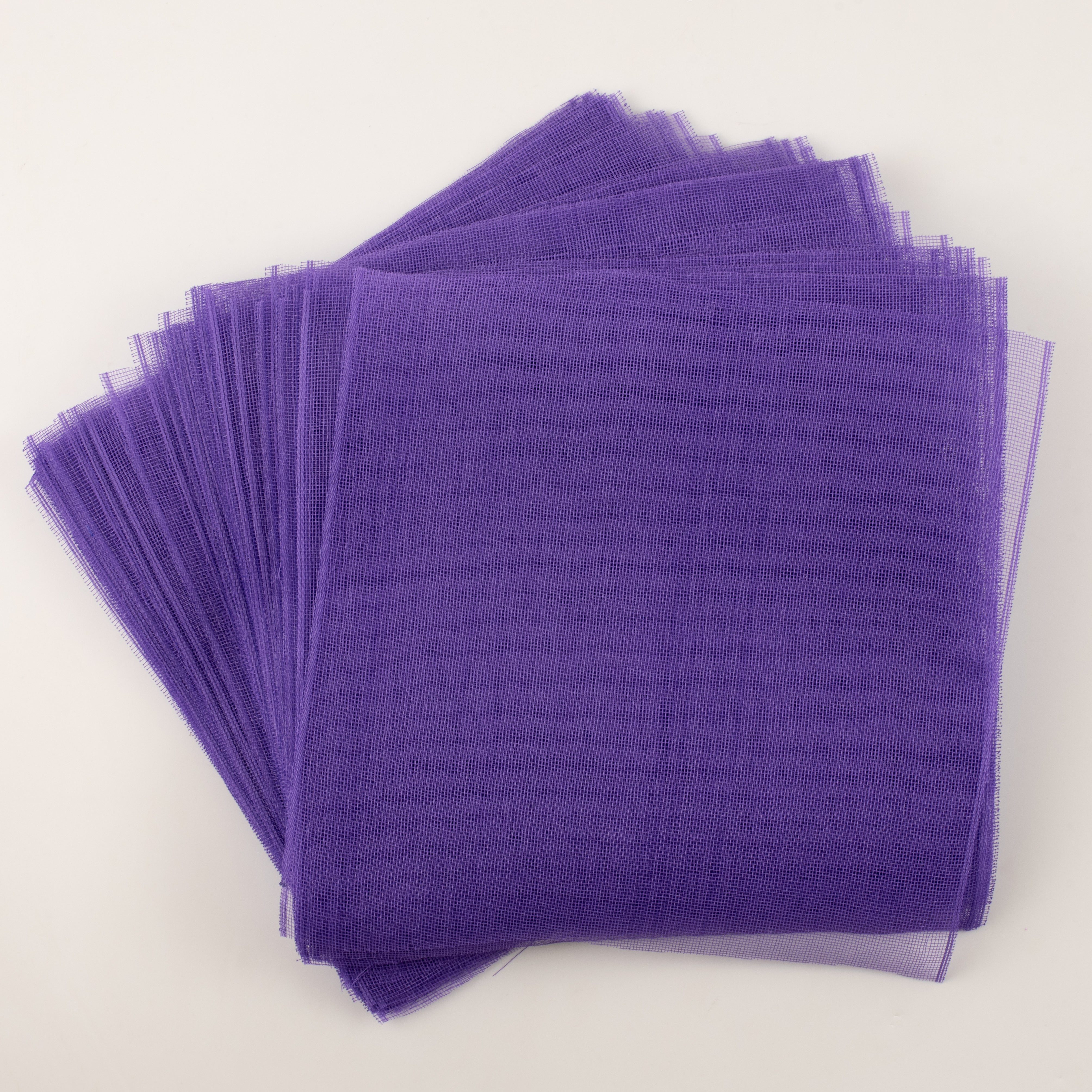 10.5" Square Pre-Cut Fine Weave Deco Mesh Sheets: Purple (40)