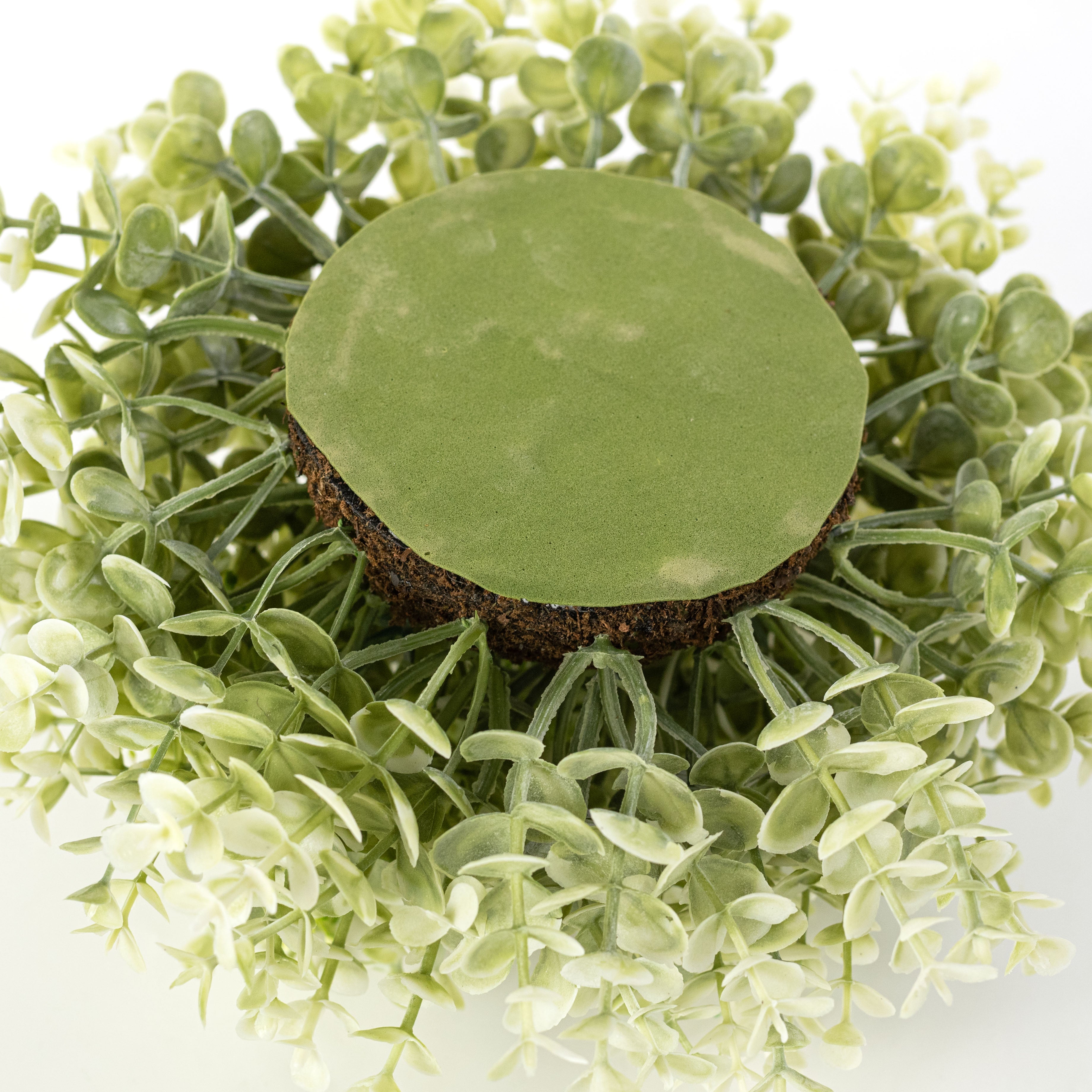 12" Seeded Eucalyptus Half Ball Sphere: Sage Green