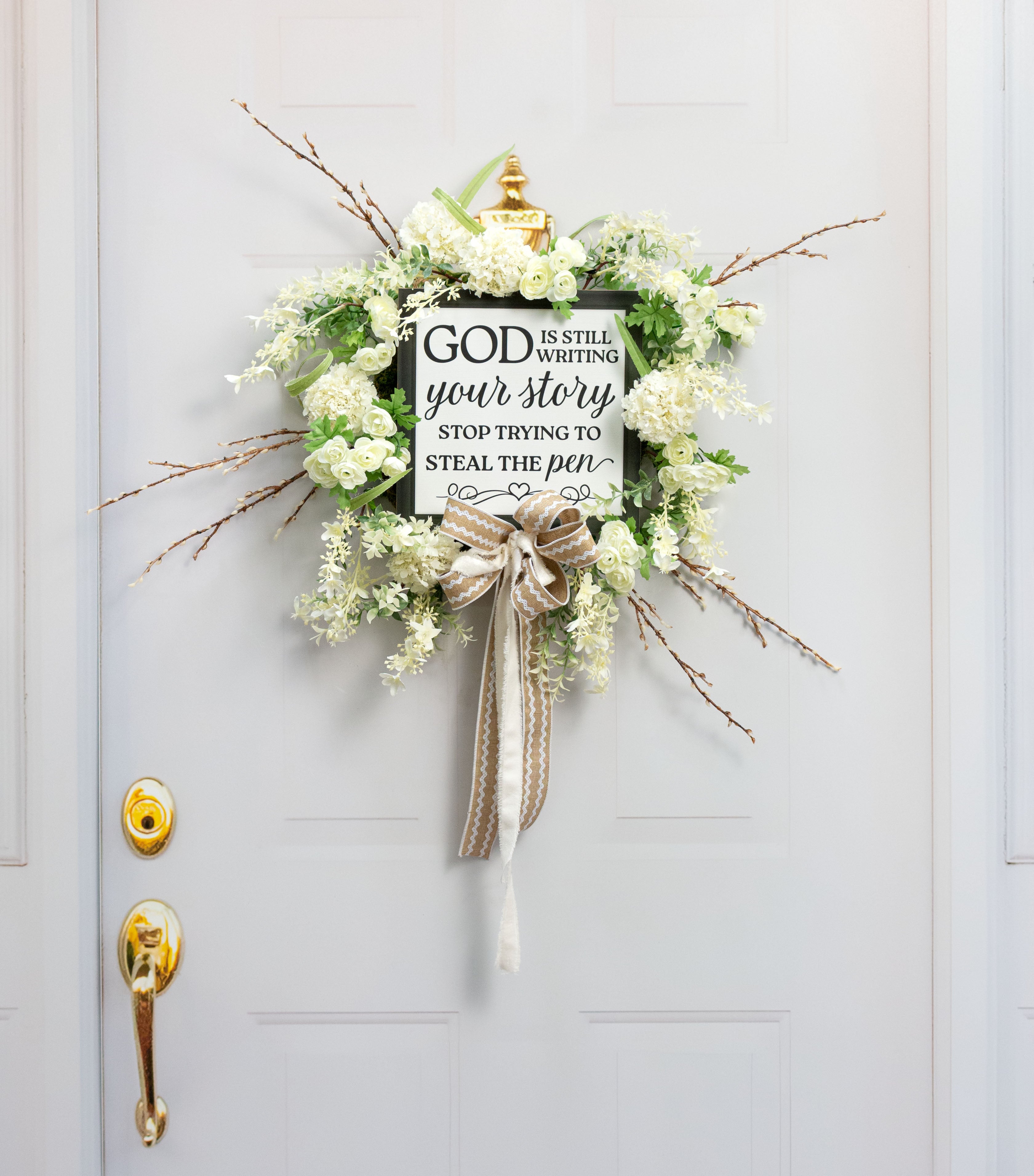 10" Square Wooden Sign: God Writing Your Story