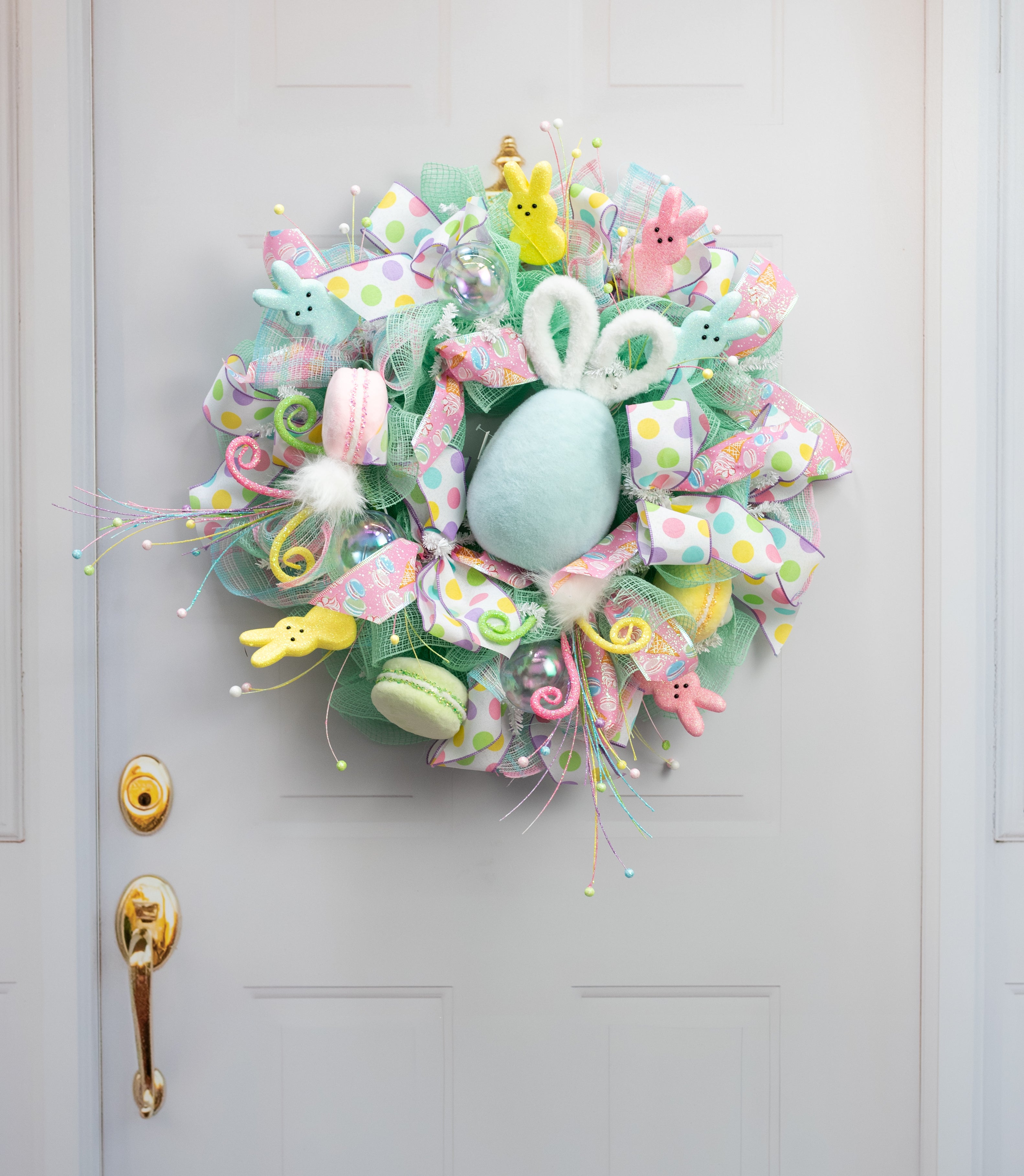 12" Flocked Easter Bunny Egg: Soft Blue