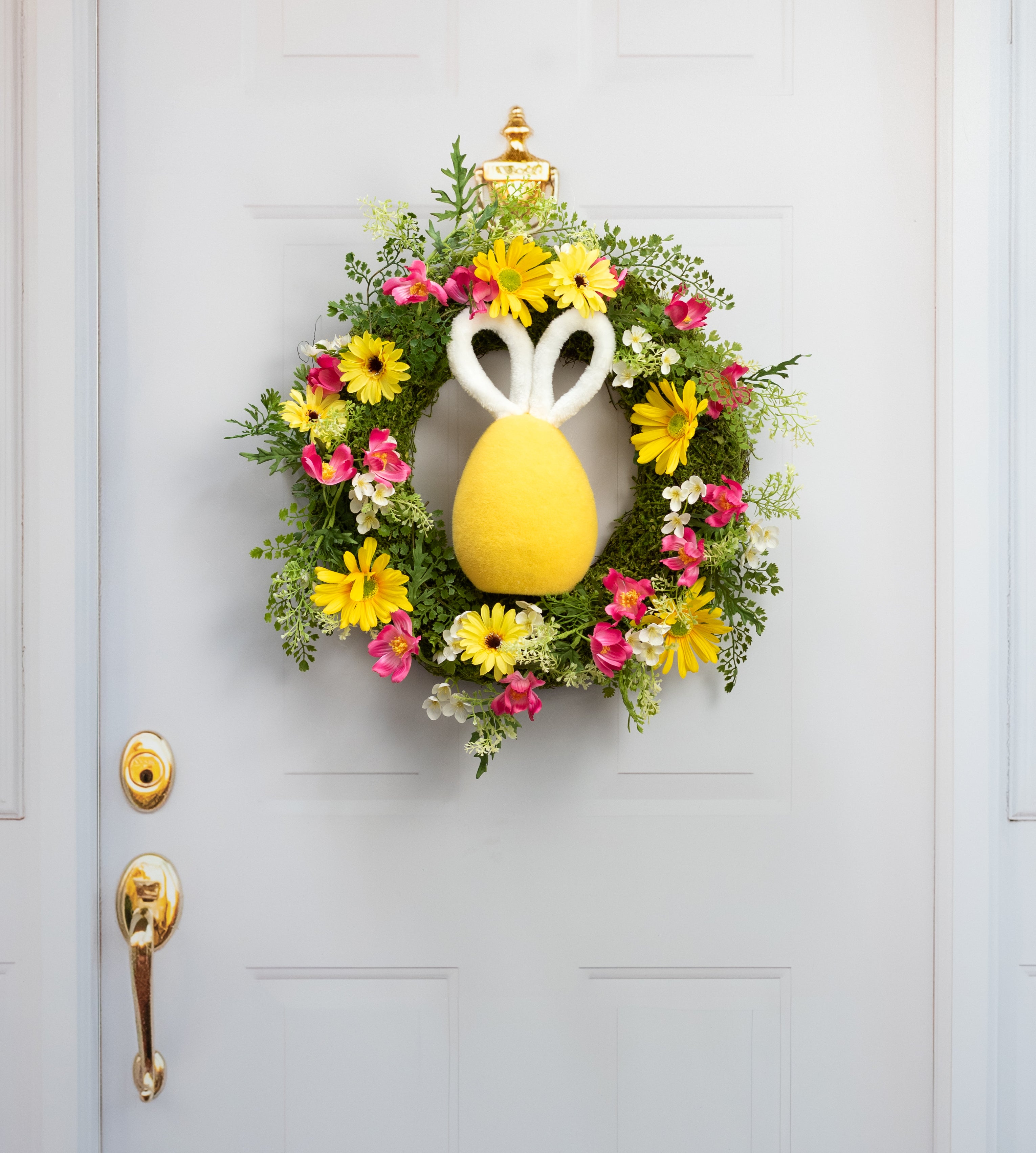 12" Flocked Easter Bunny Egg: Lemon Yellow