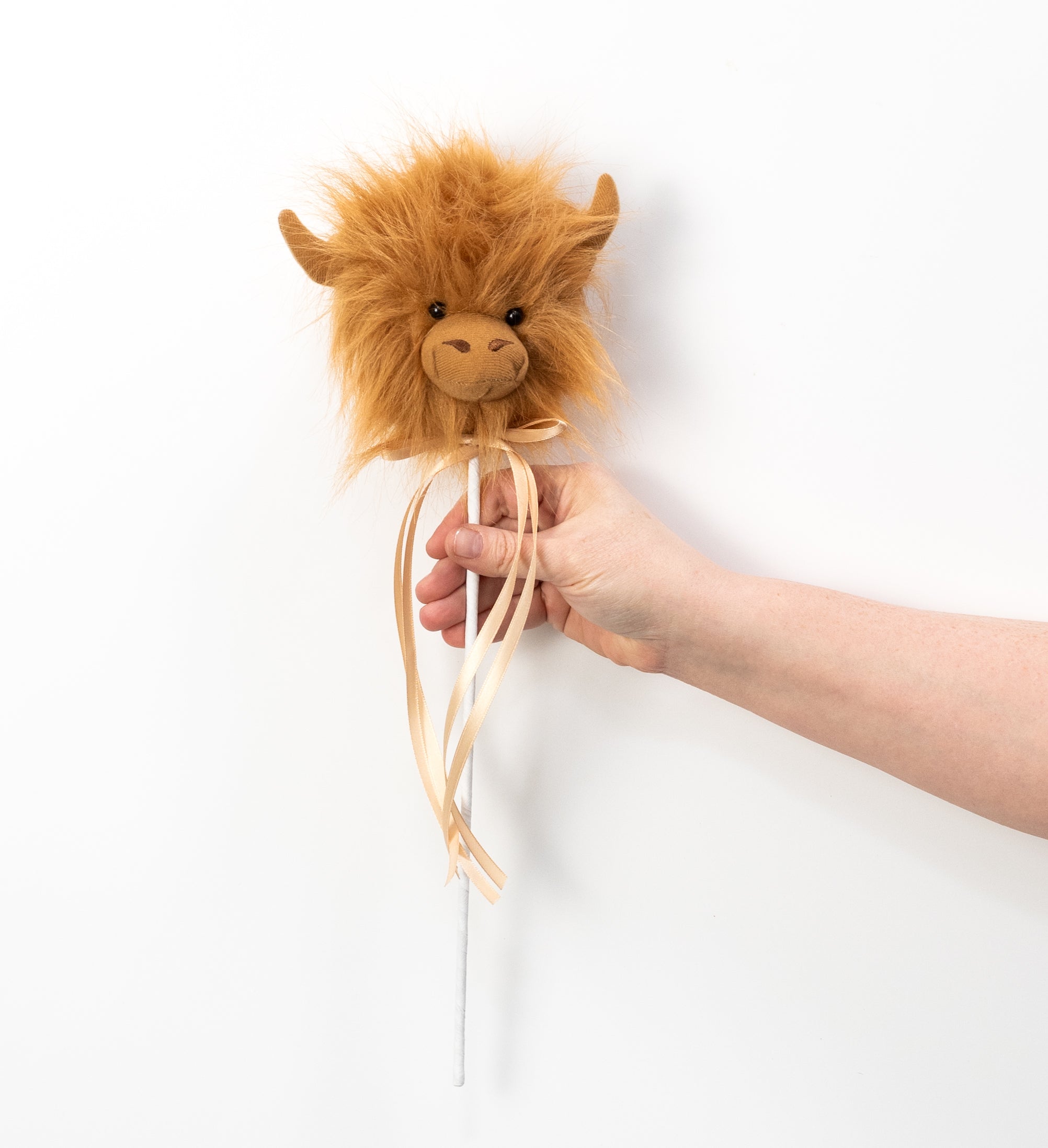 6" Plush Highland Cow Head Pick