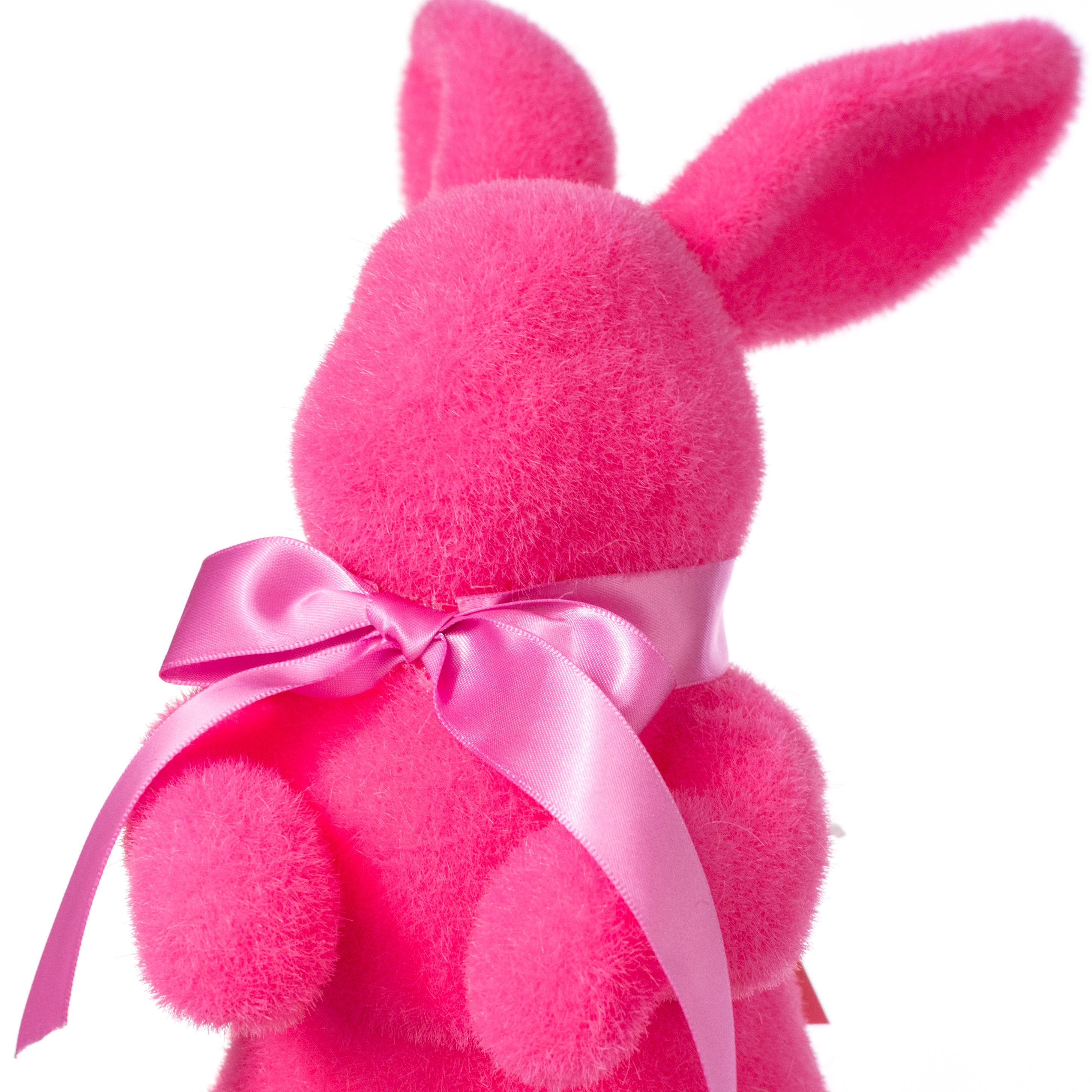 11" Flocked Easter Rabbit: Beauty Pink