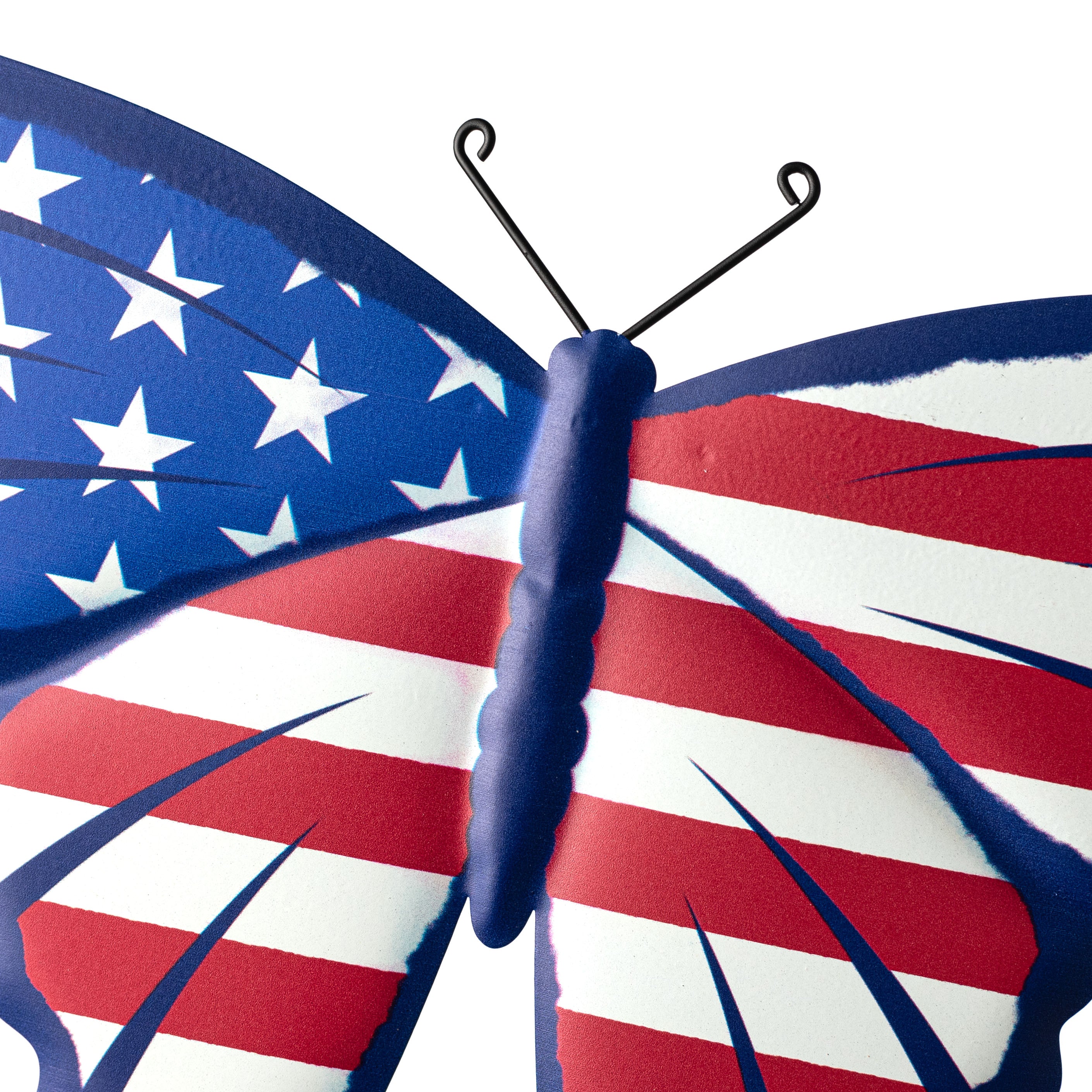 13" Metal Embossed Swallowtail Butterfly Sign: Patriotic