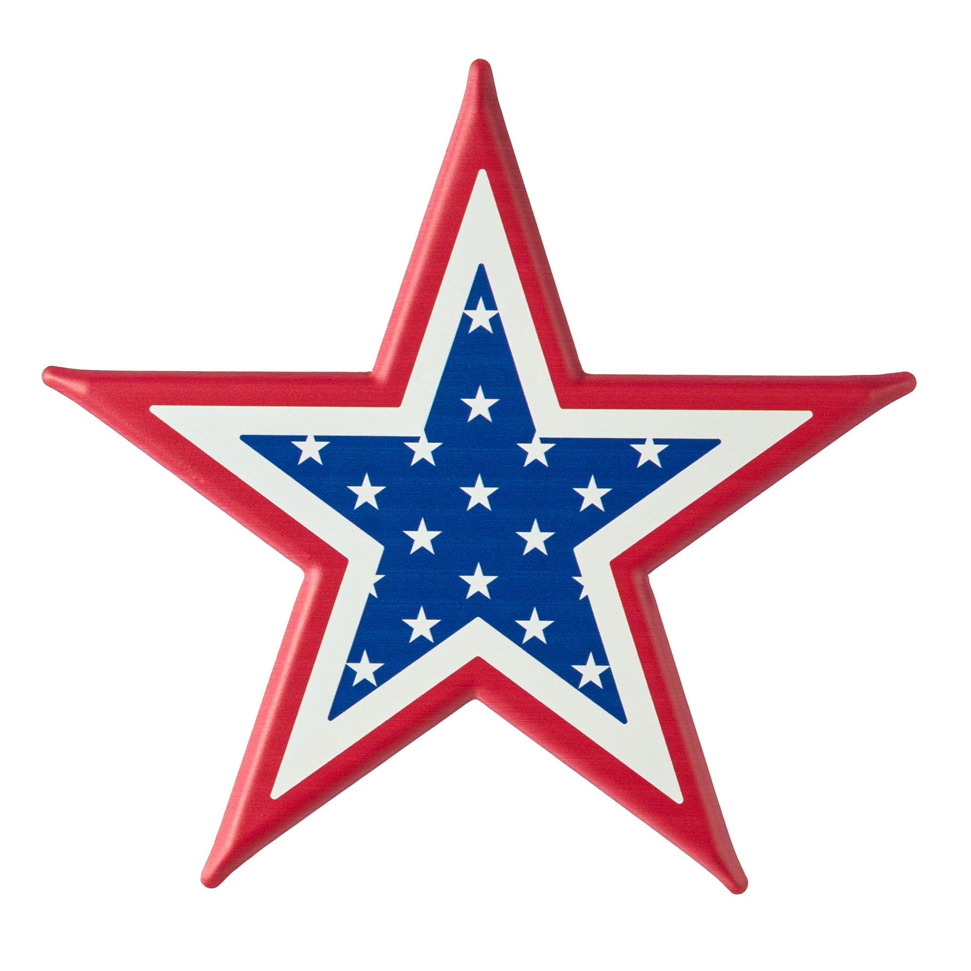10" Embossed Metal Sign: Patriotic Stars & Stripes Star