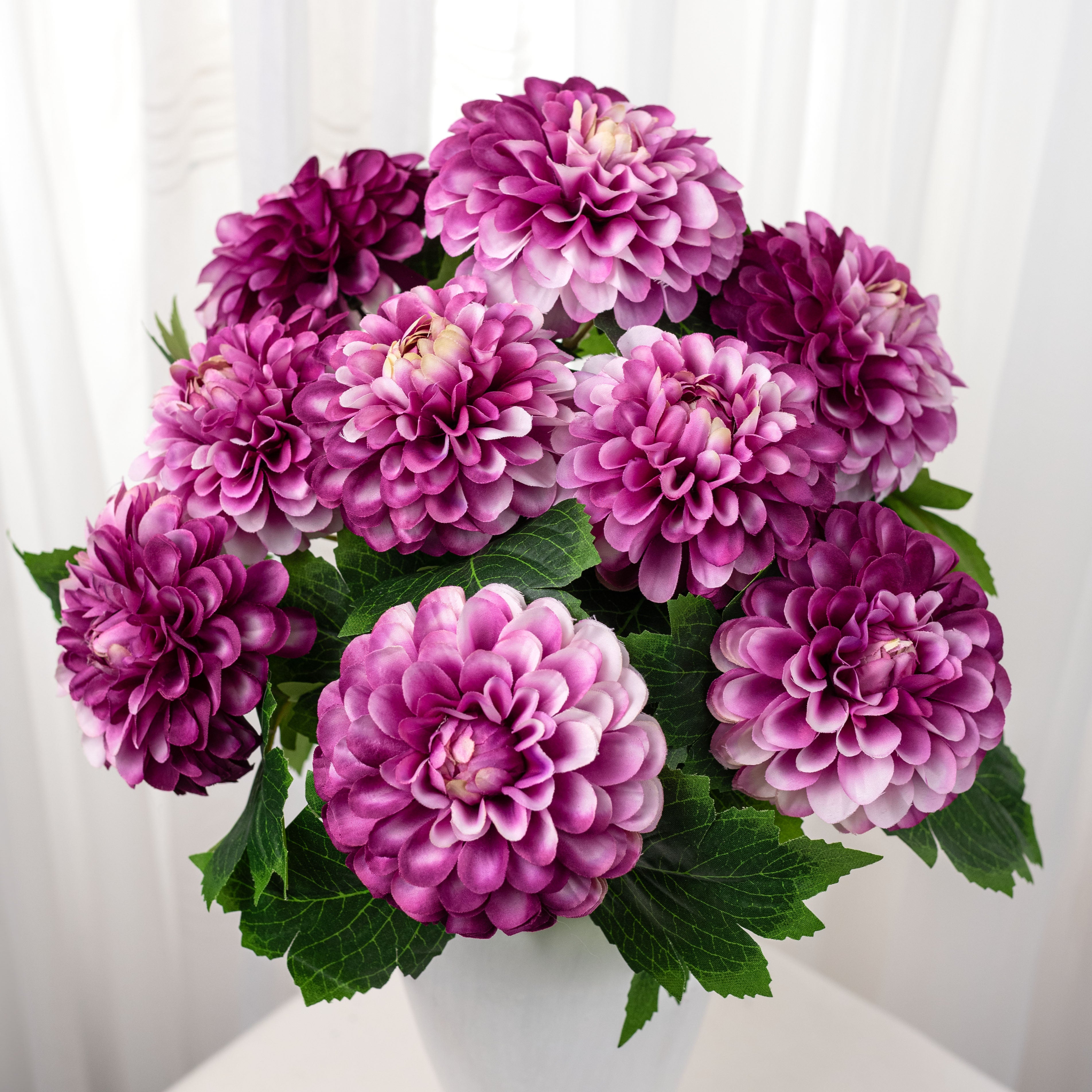 19" Dahlia Bush: Fuchsia Purple (9 Stem)