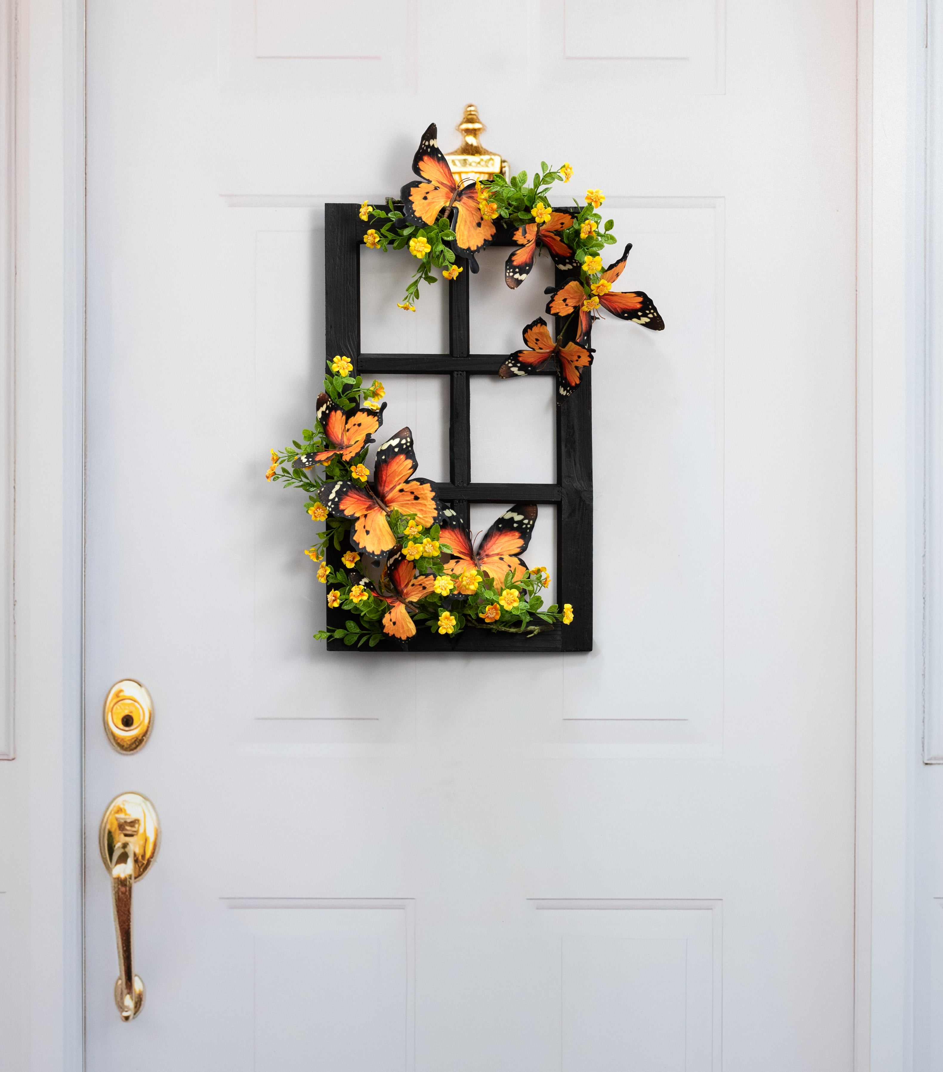 20" x 12" Decorative Wood Window: Matte Black