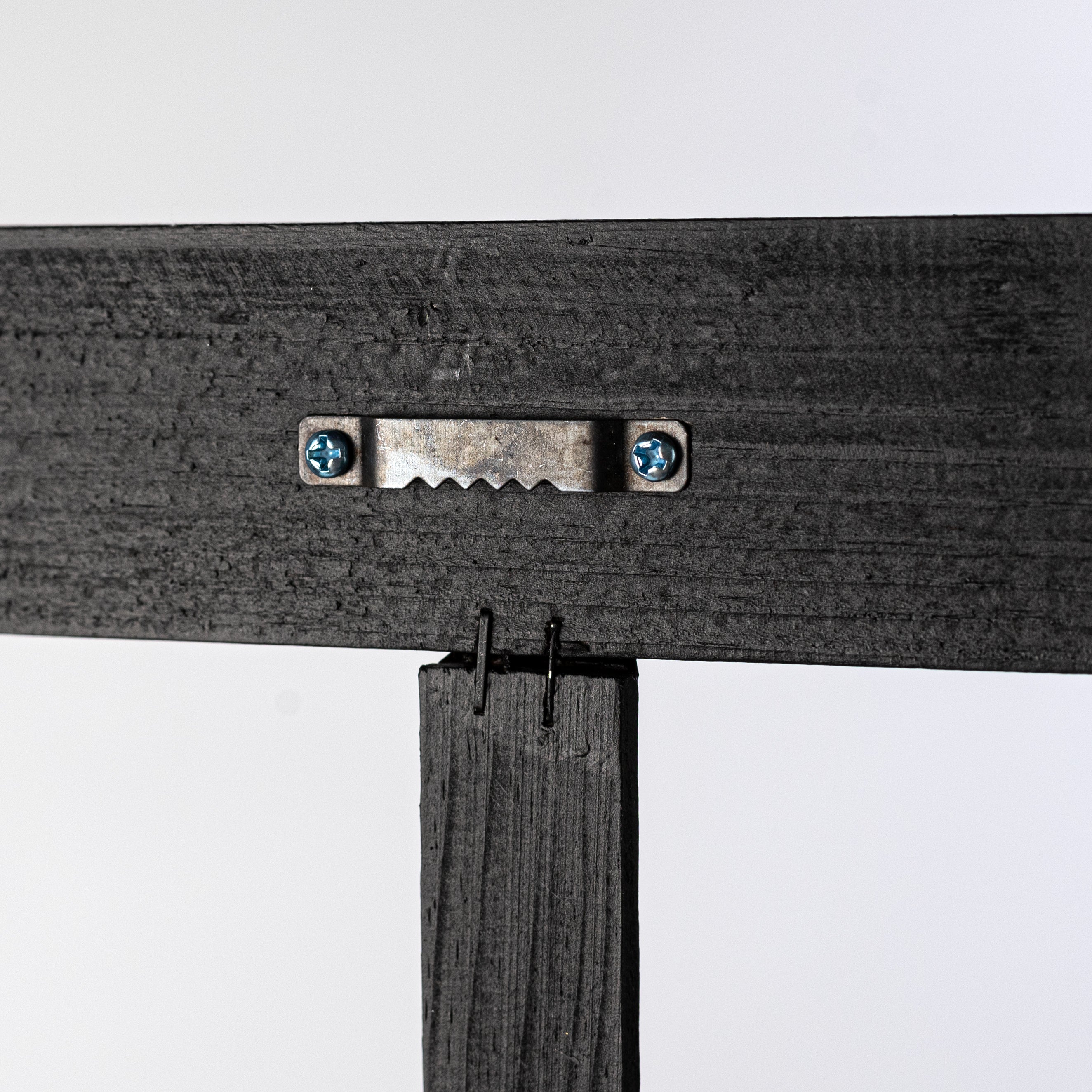 20" x 12" Decorative Wood Window: Matte Black