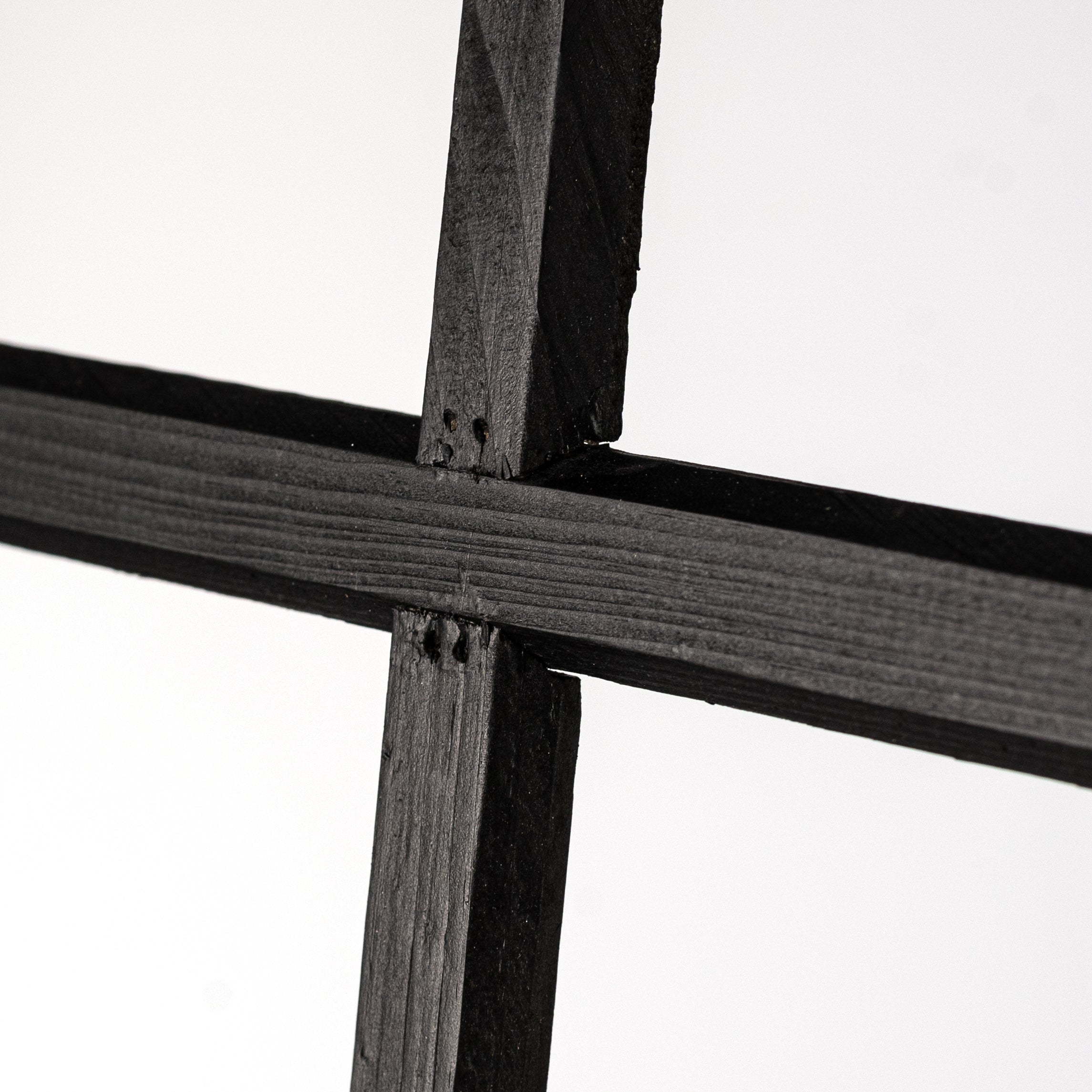 20" x 12" Decorative Wood Window: Matte Black