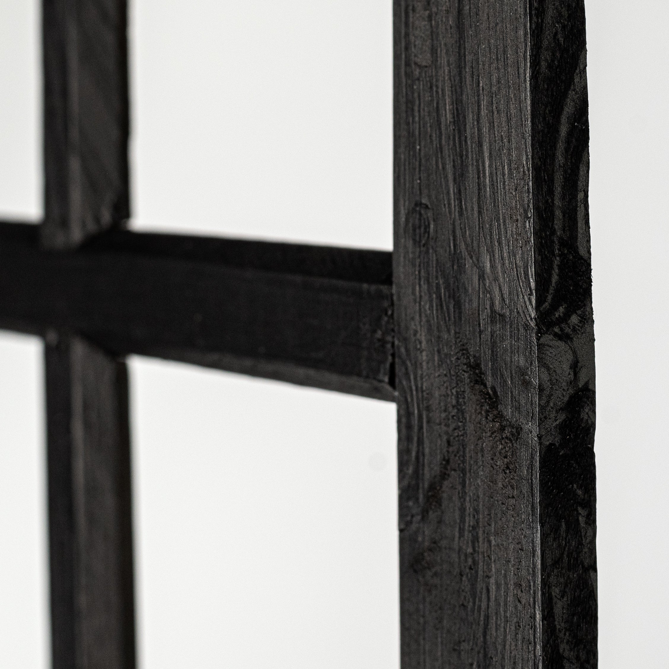 20" x 12" Decorative Wood Window: Matte Black