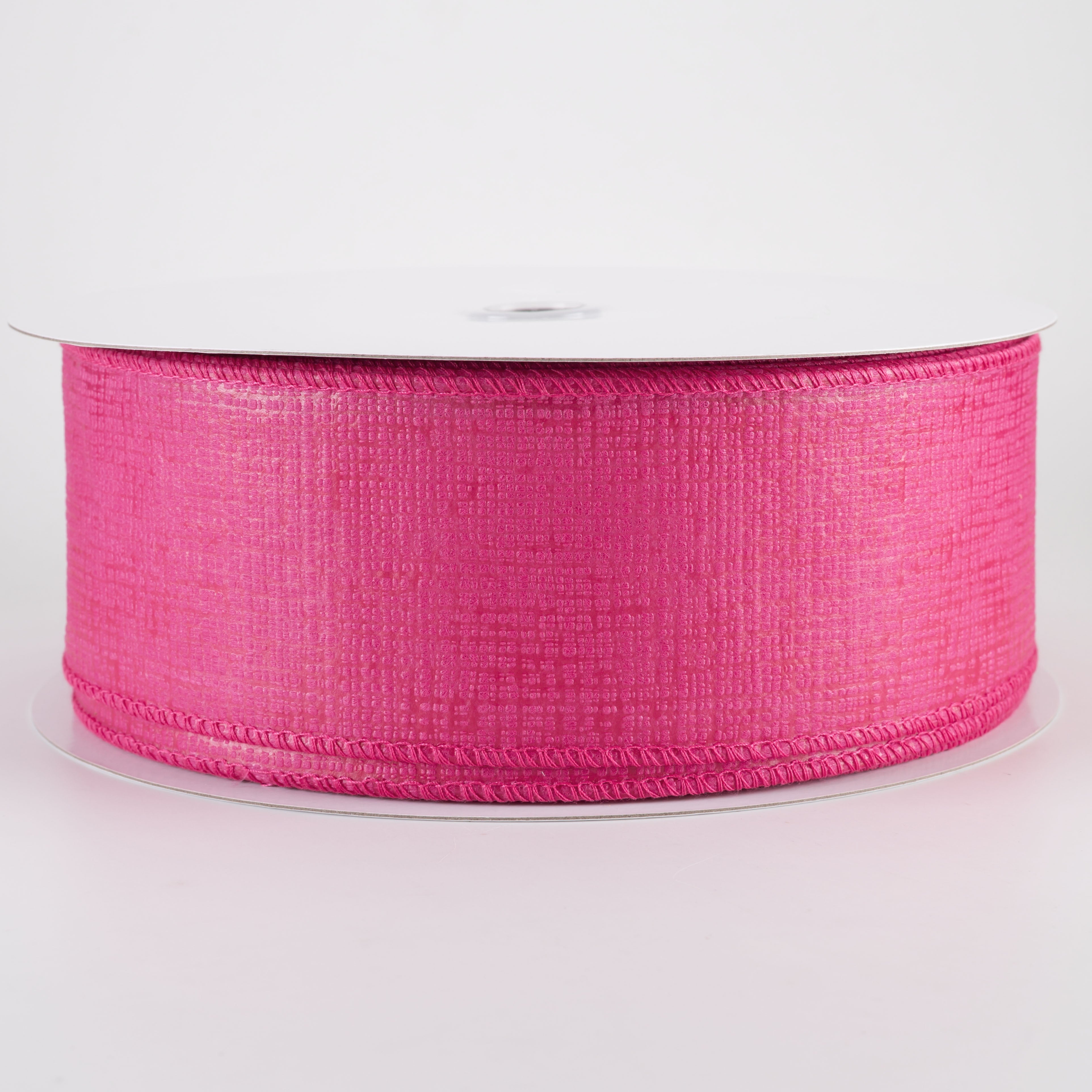 2.5" Embossed Crosshatch Breeze Ribbon: Hot Pink (50 Yards)