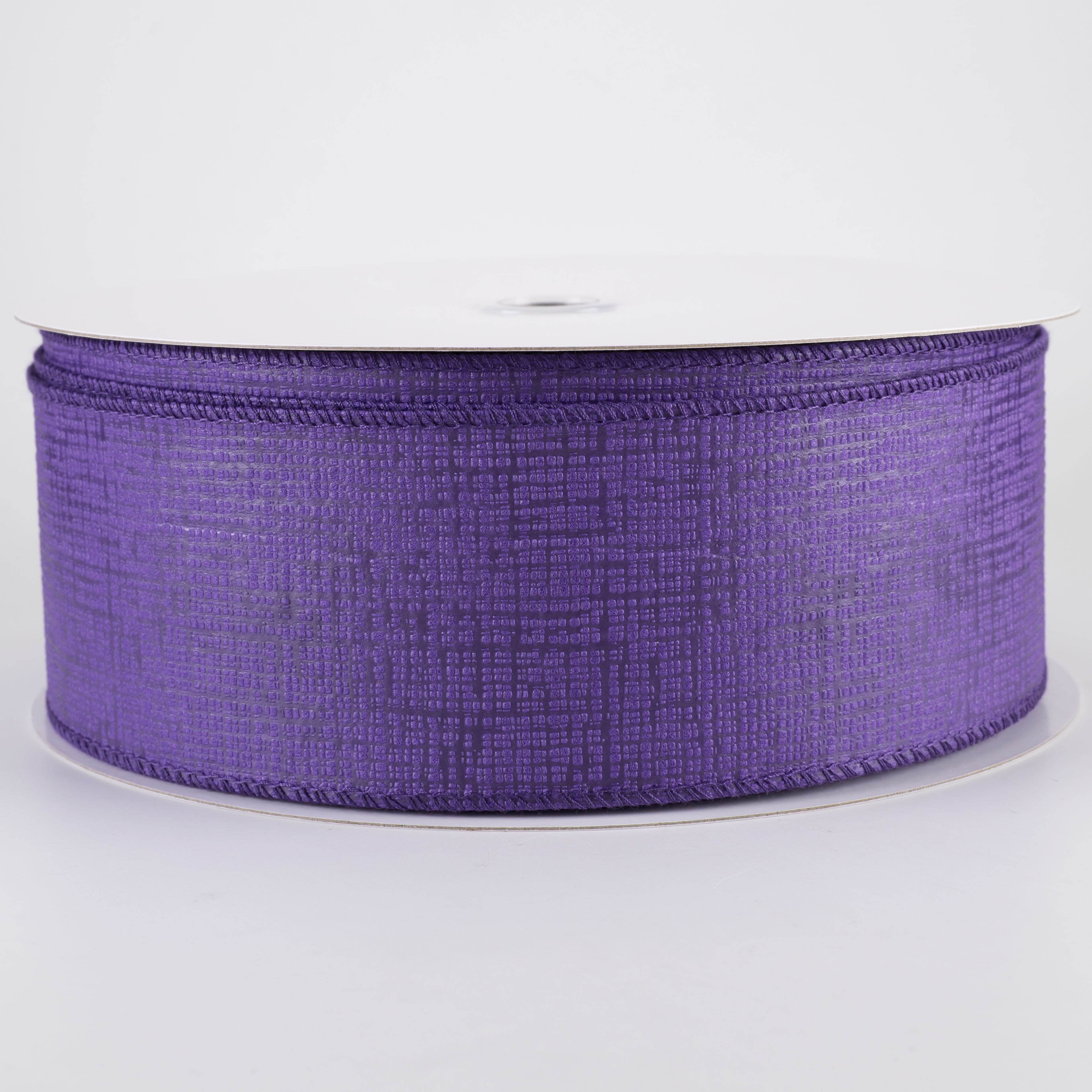 2.5" Embossed Crosshatch Breeze Ribbon: Purple (50 Yards)