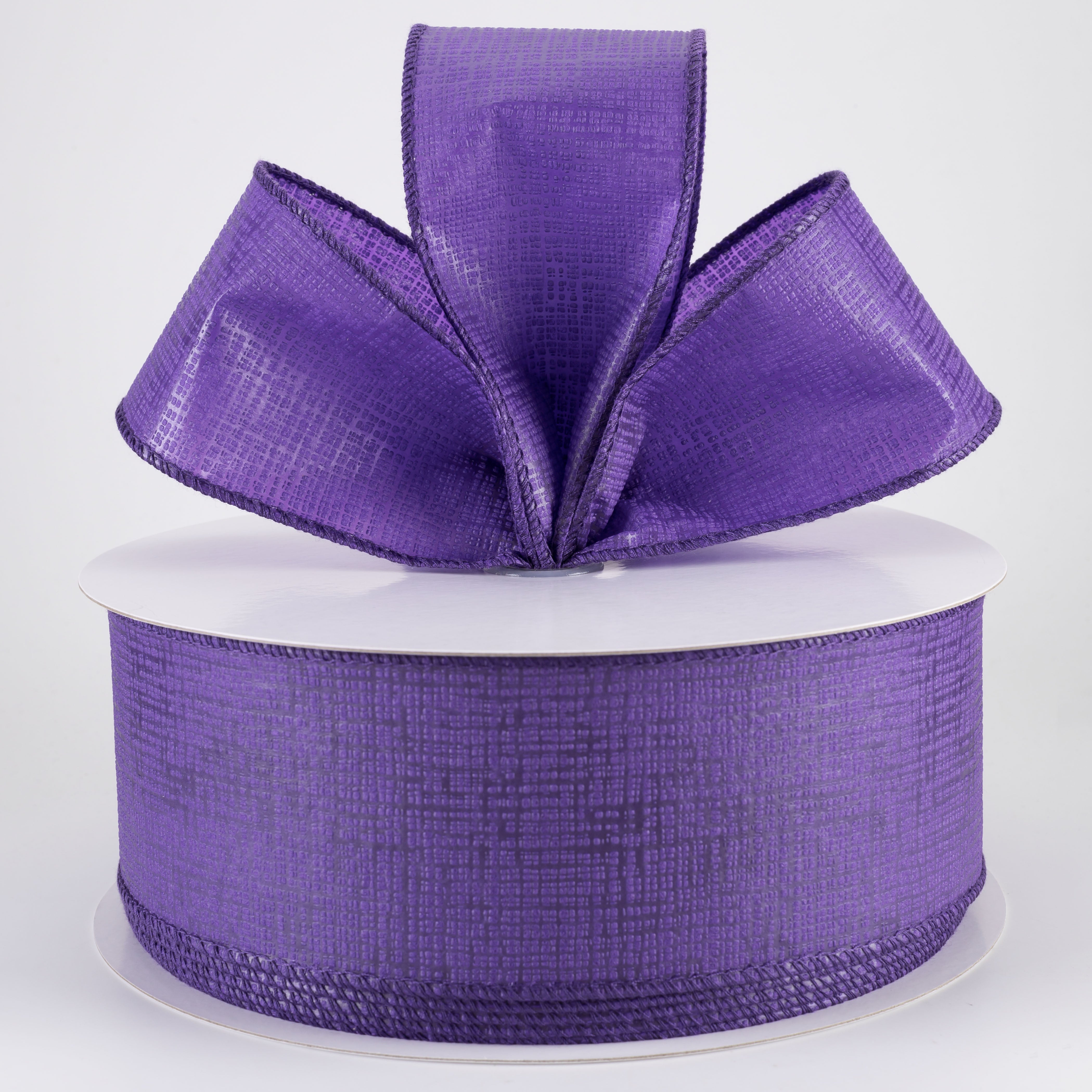 2.5" Embossed Crosshatch Breeze Ribbon: Purple (50 Yards)