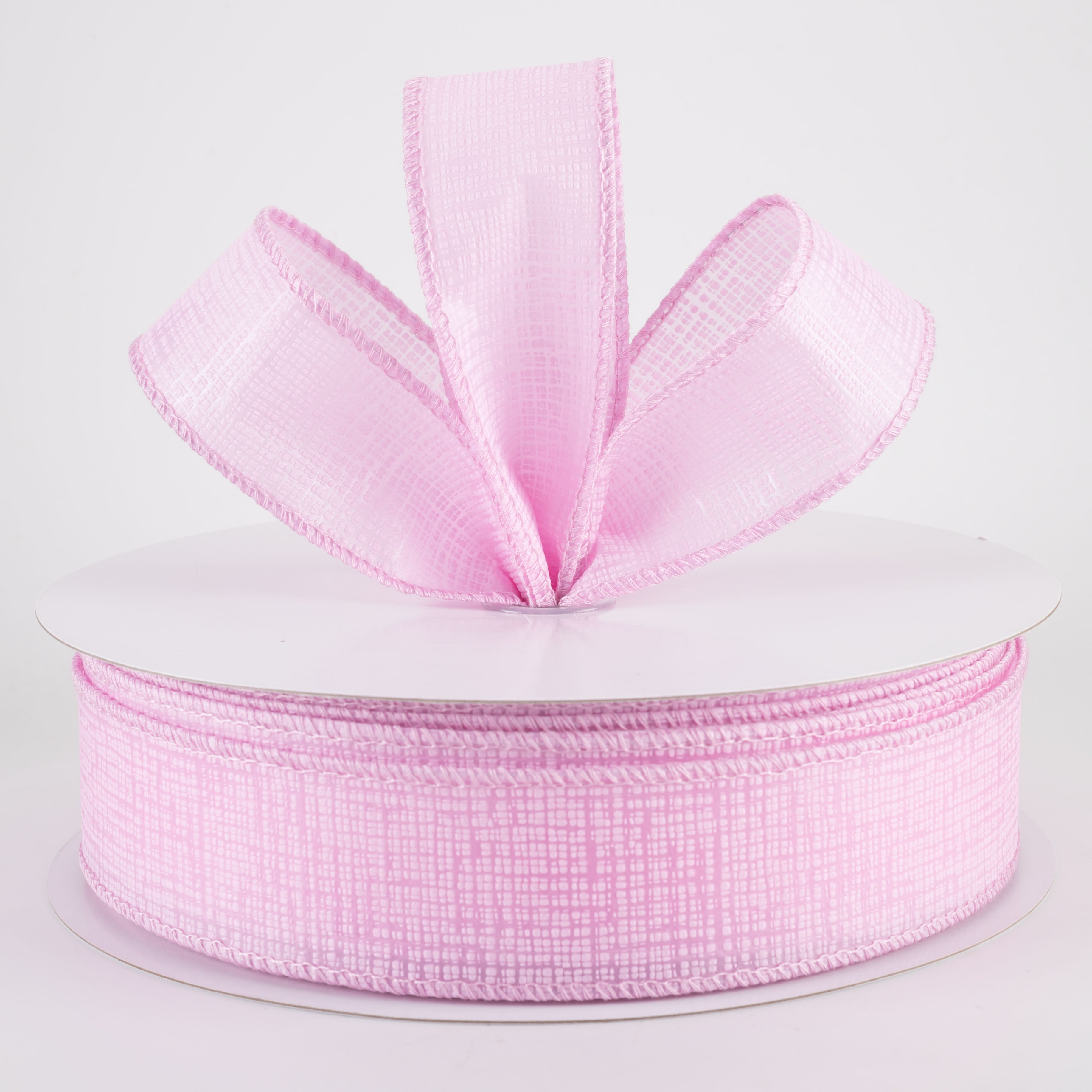 1.5" Embossed Crosshatch Breeze Ribbon: Pink (50 Yards)
