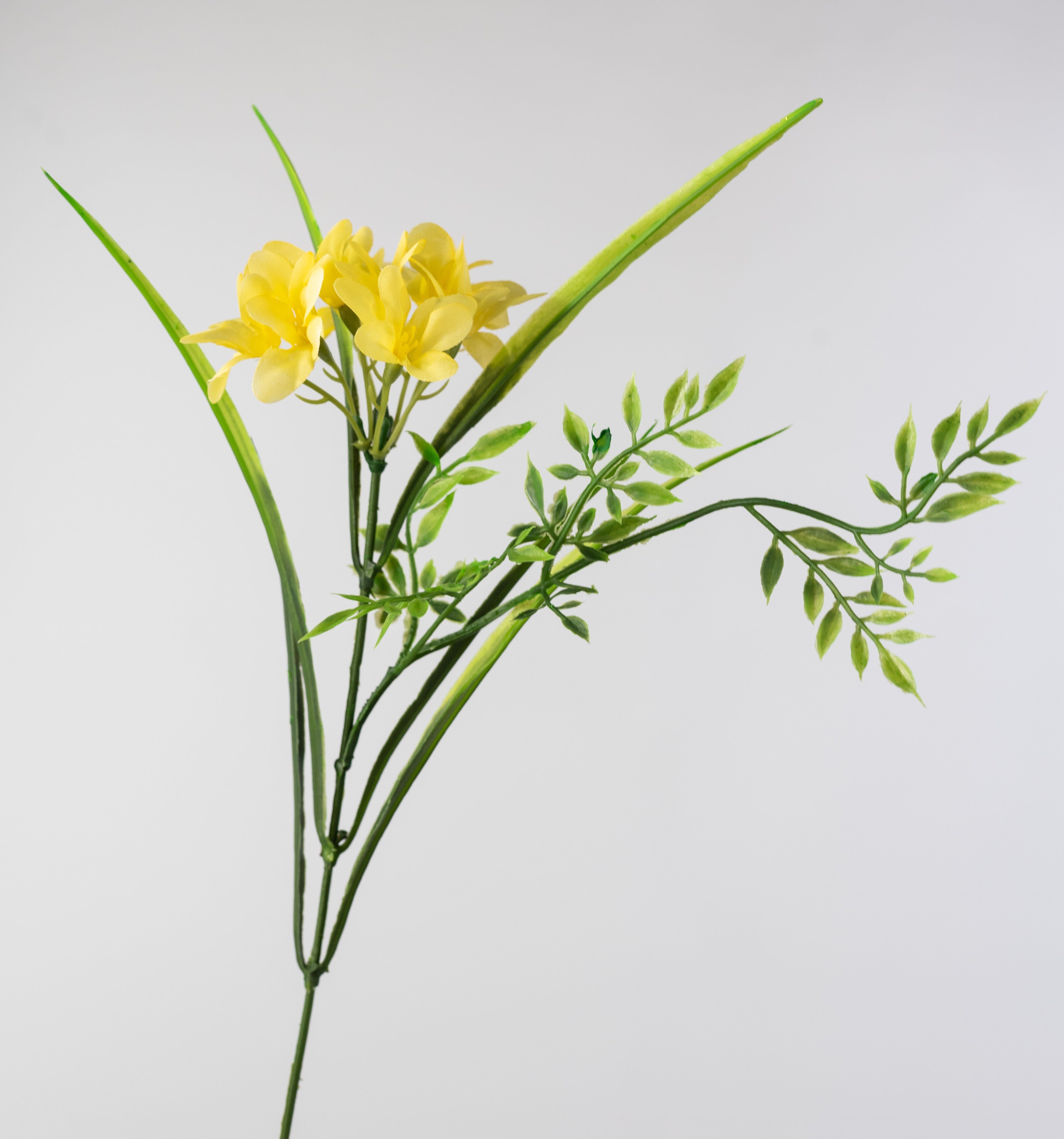 17" Wildflowers & Leaves Bush: Yellow (12 Stem)