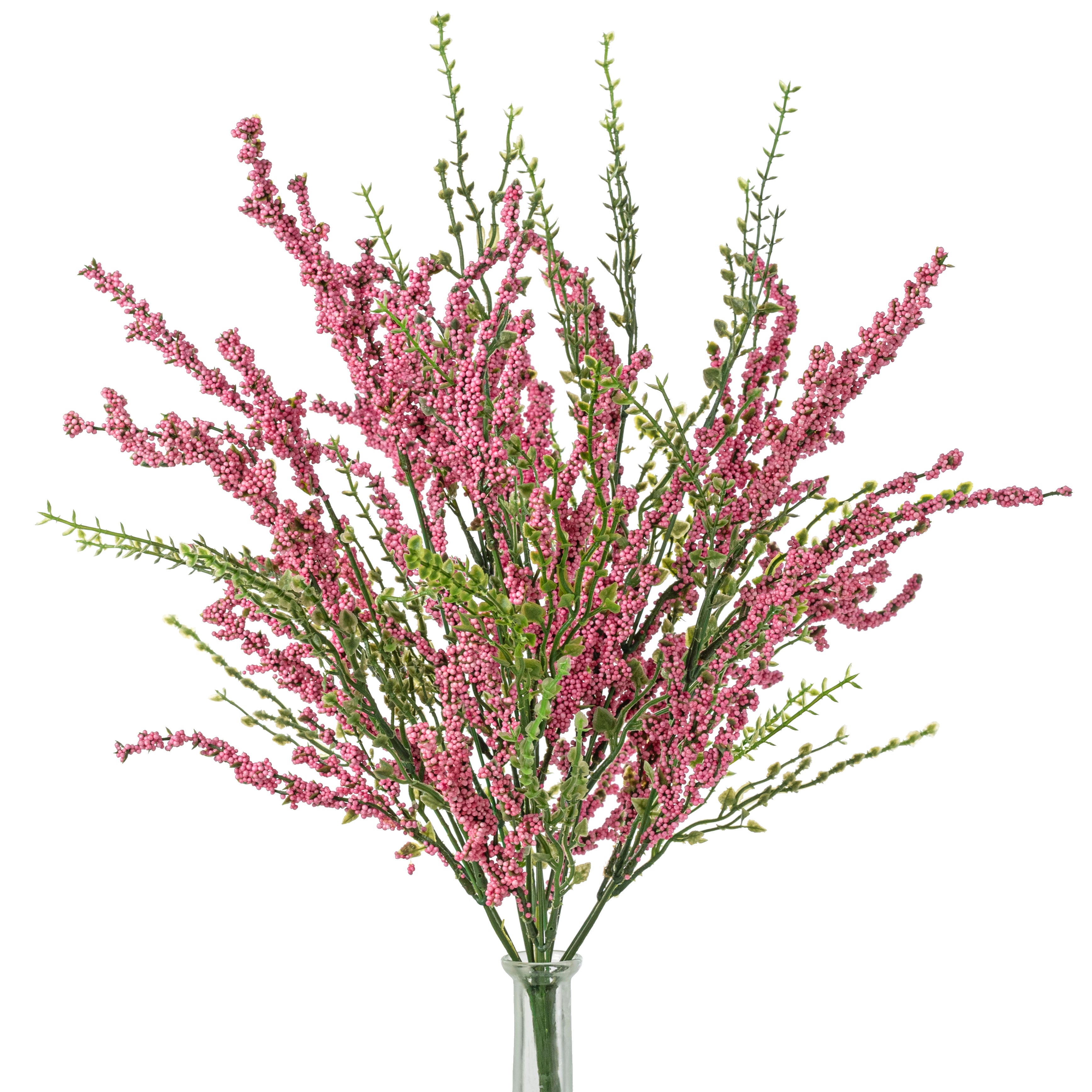 21" Erica Bush Seeded Heather: Pink (12 Stem)