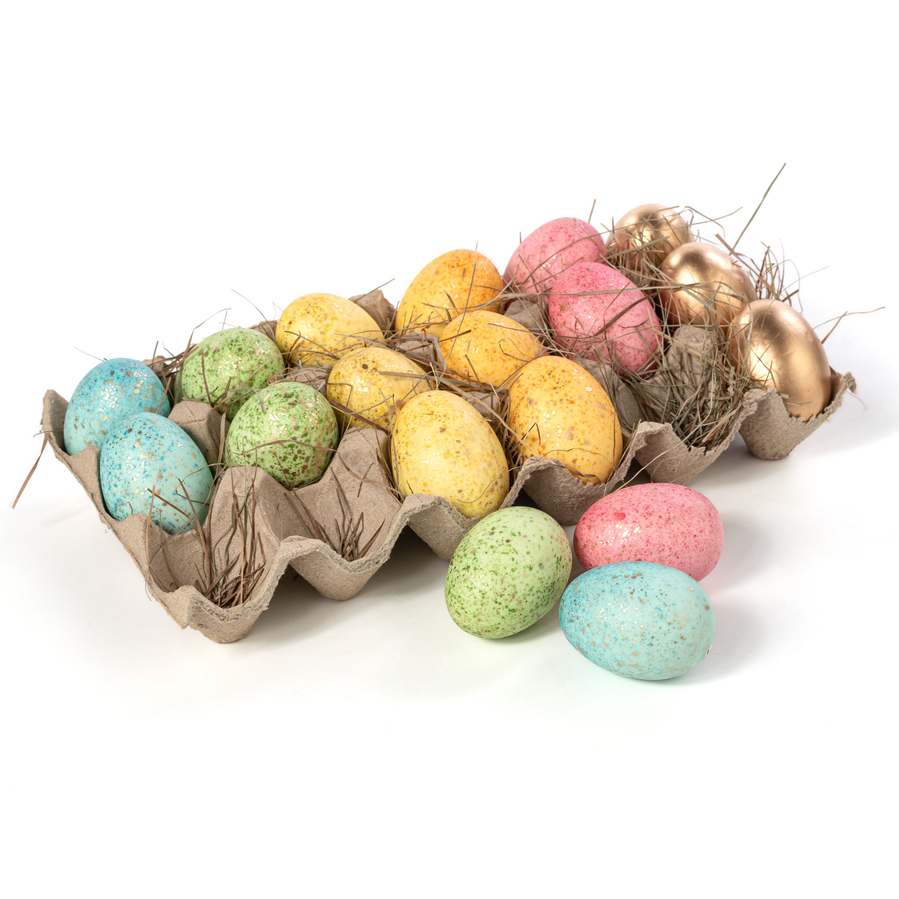 Gold Mottled Easter Eggs in Egg Carton (18)