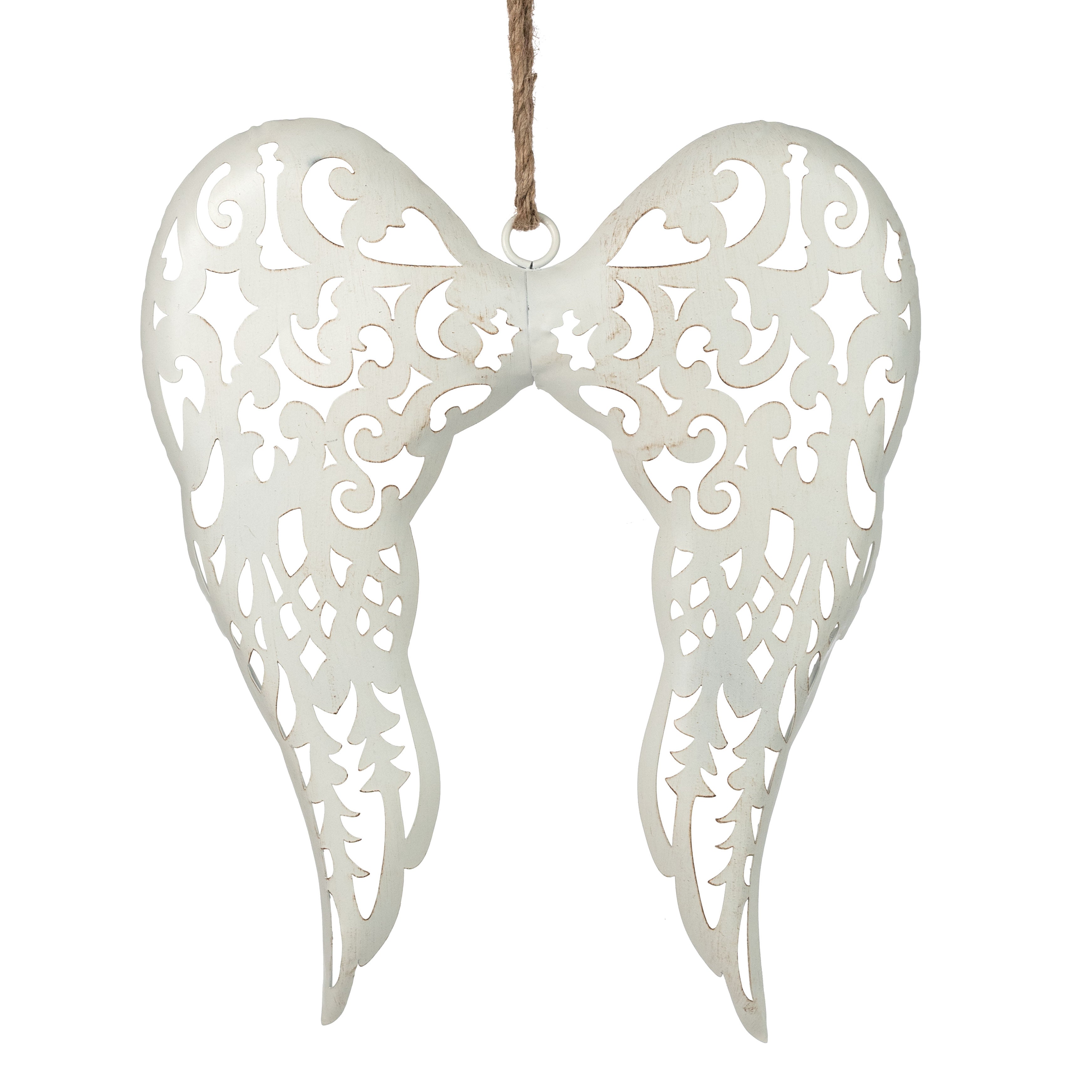 15.5" X 13" Angel Wing Decor: Ivory