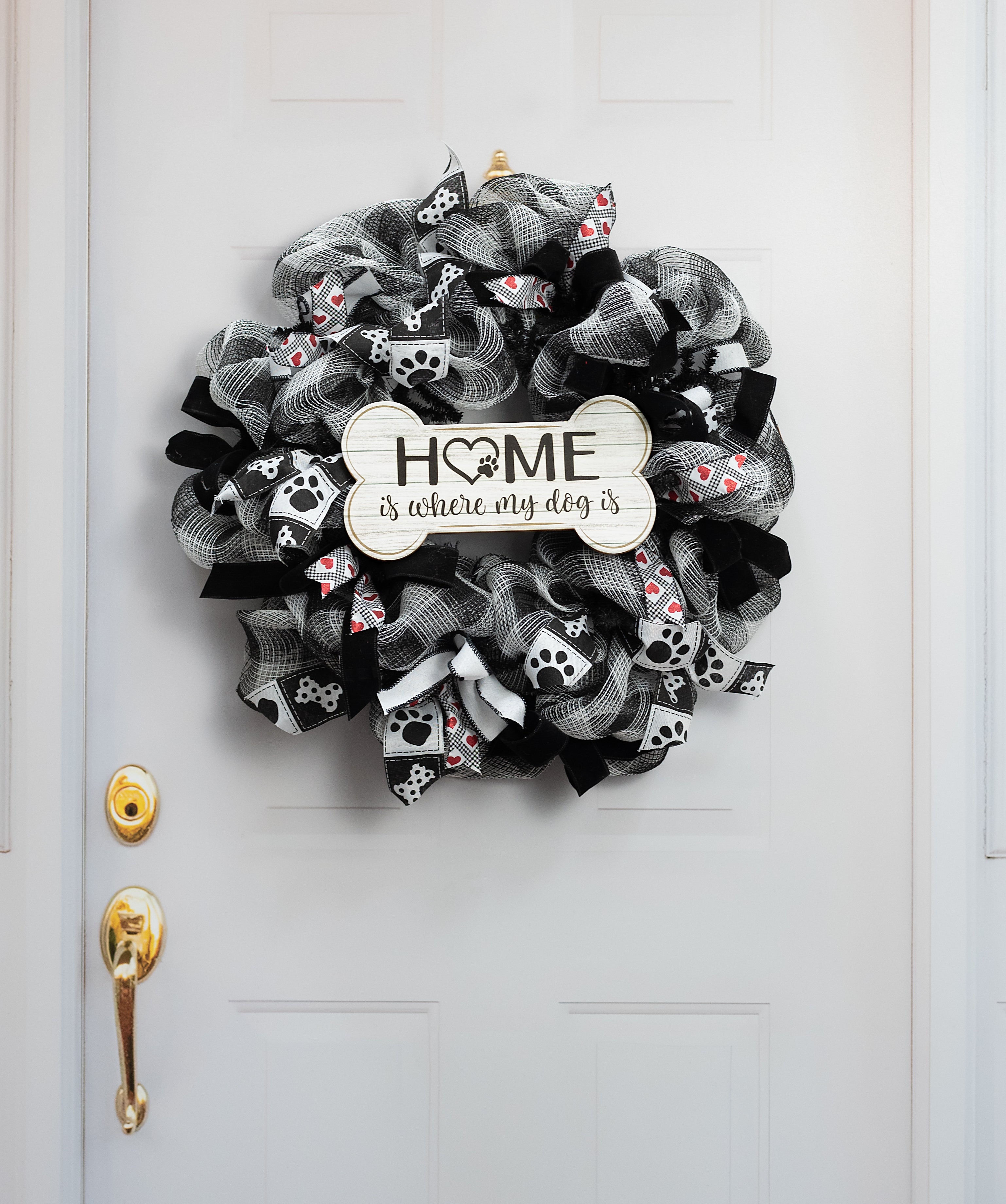 12.5" Wooden Sign: Home is Where Dog Bone