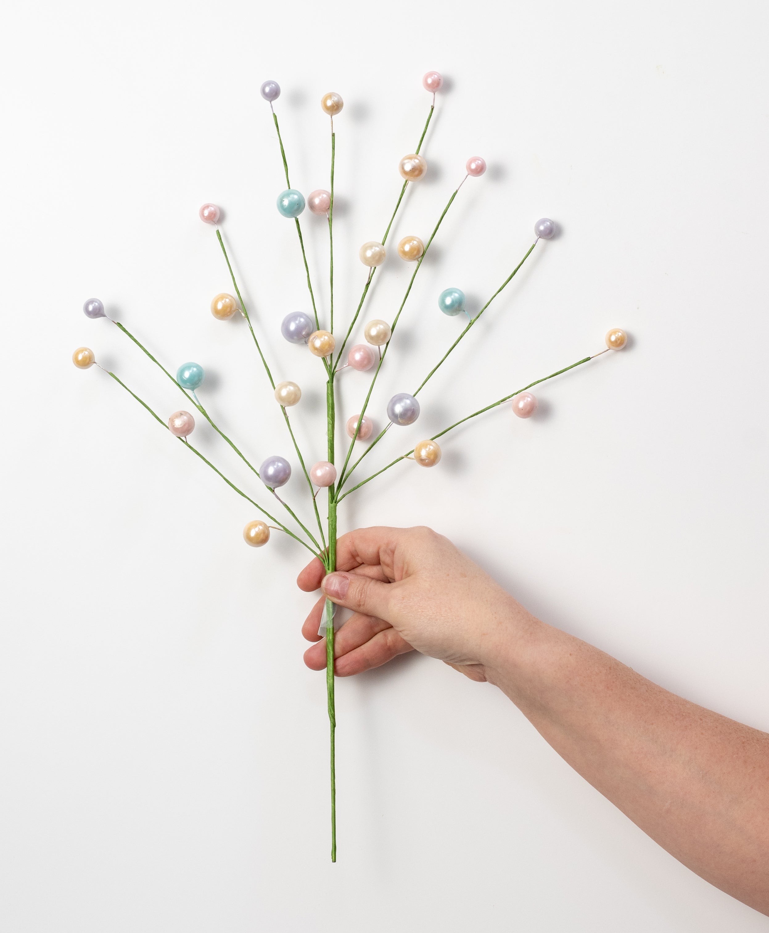 18" Pearl Berry Spray: Mixed Pastel Spring