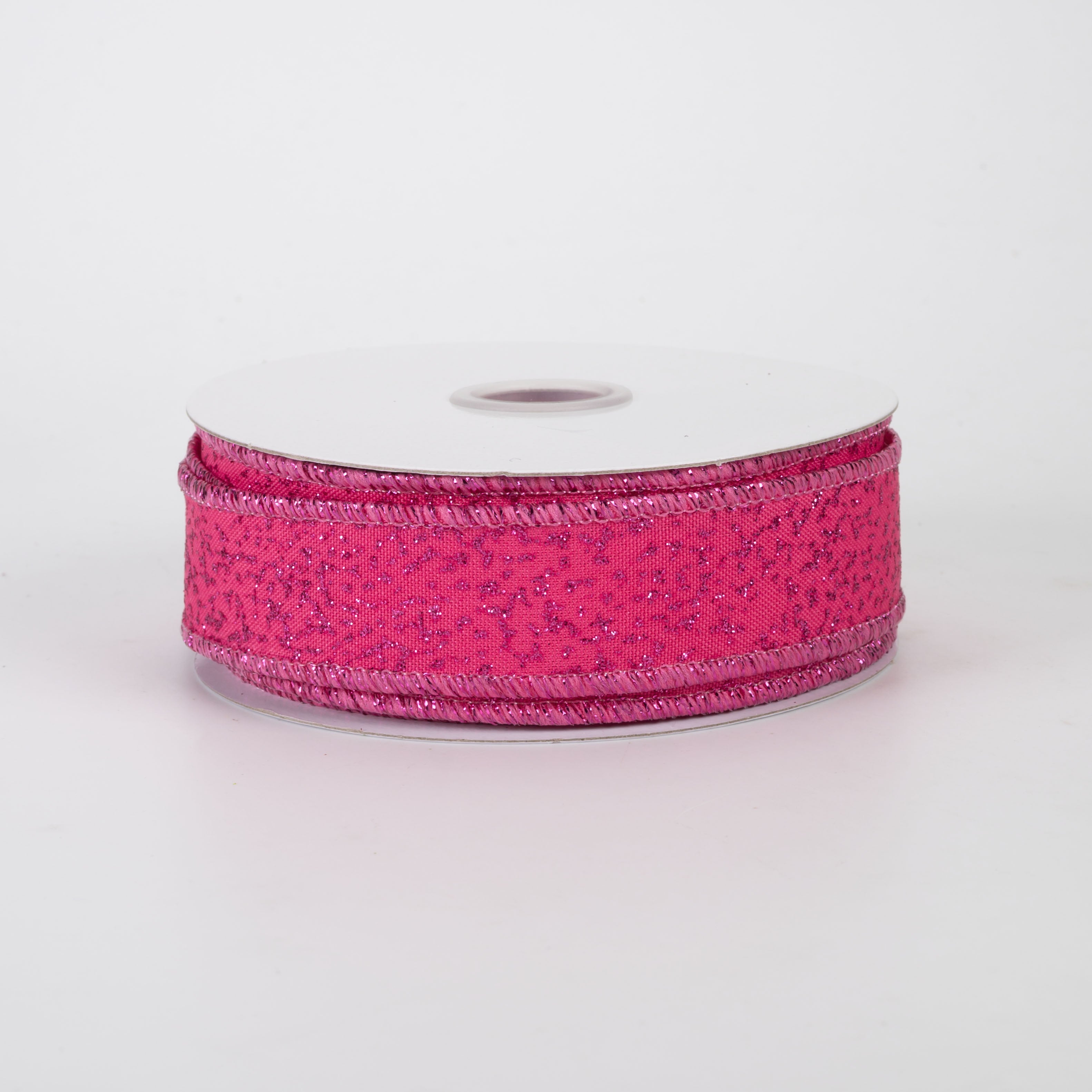 7/8" Speckled Glitter Canvas Ribbon: Hot Pink & Fuchsia (10 Yards)