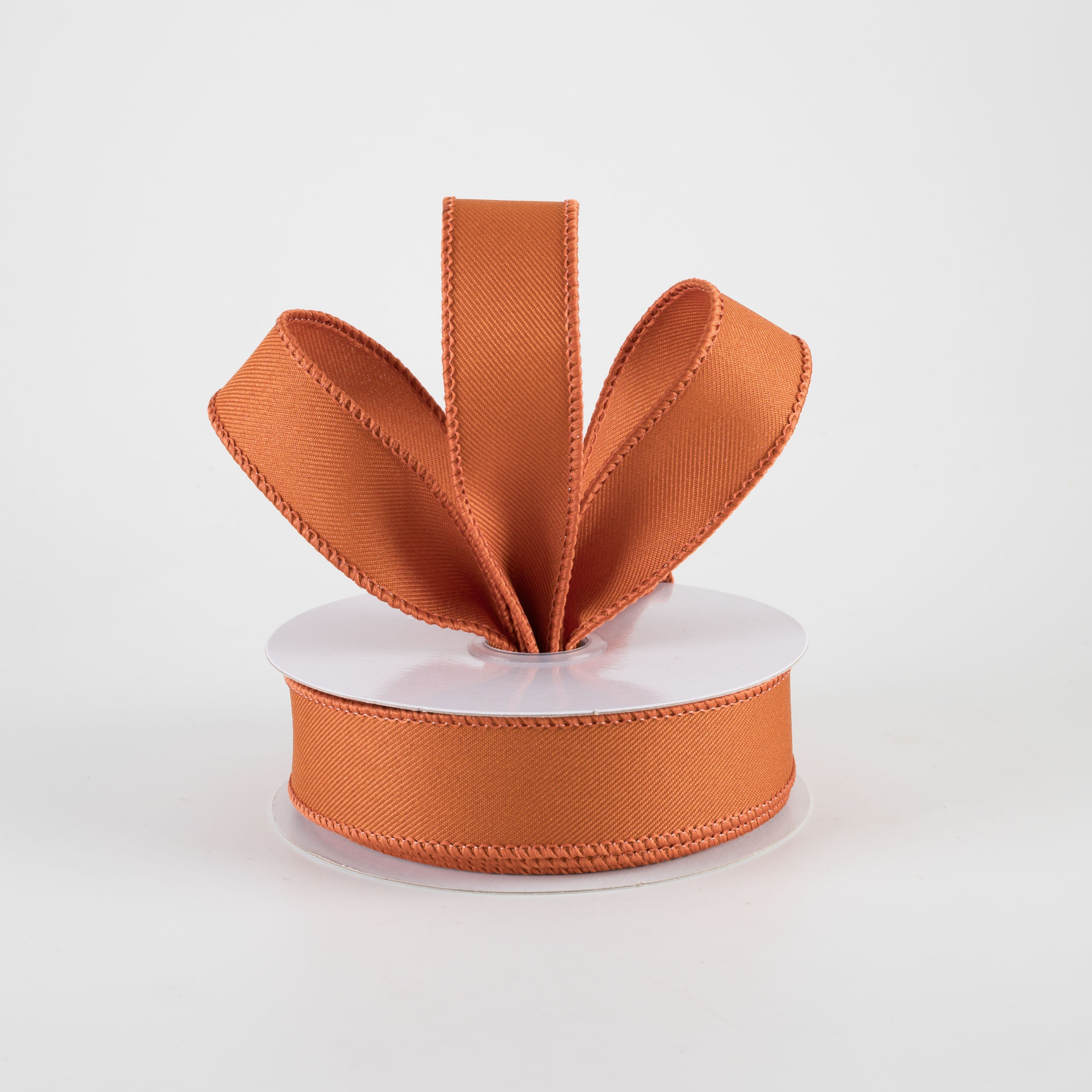 7/8" Diagonal Weave Ribbon: Autumn Orange (10 Yards)