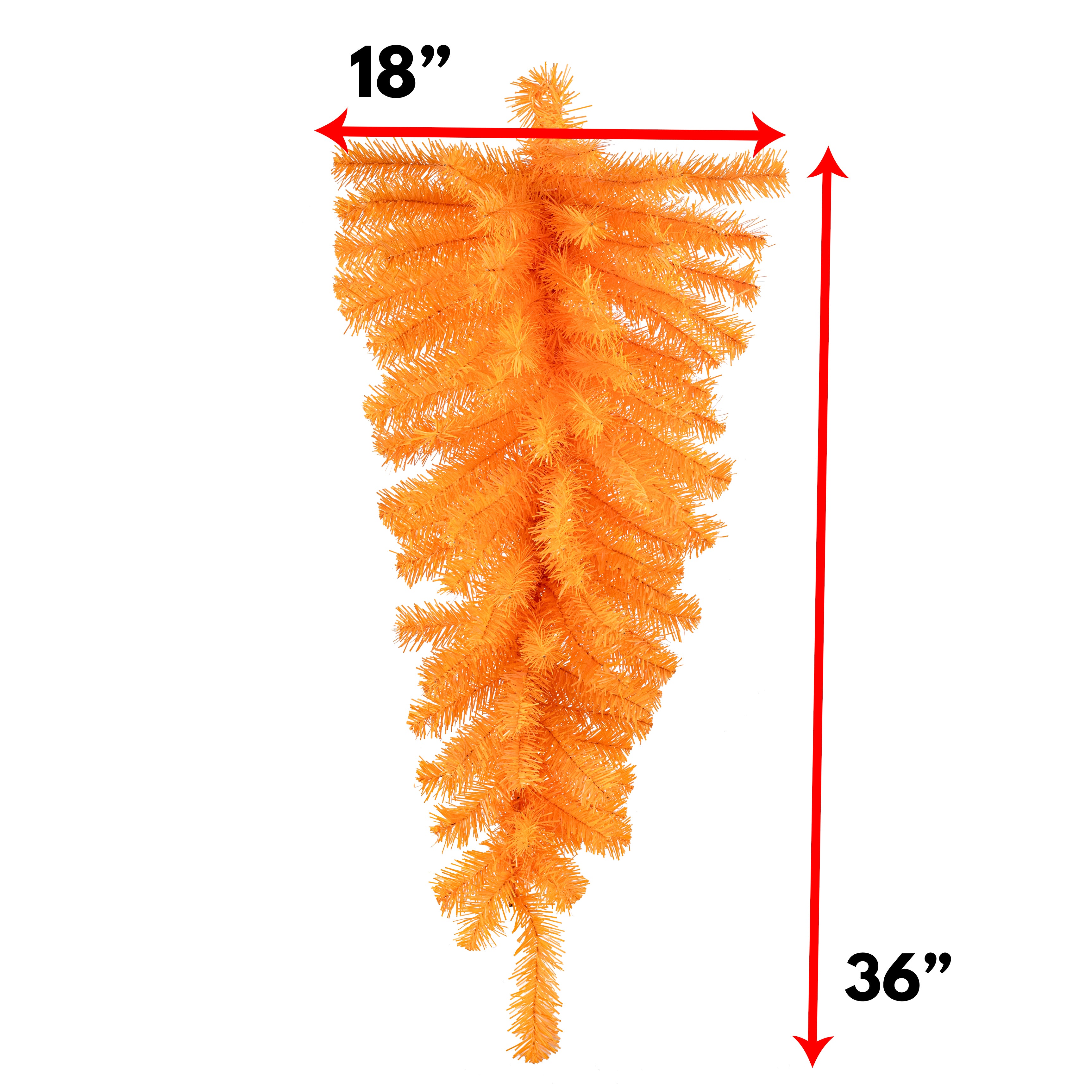 36" Pine Teardrop Swag: Orange (90 Tips)