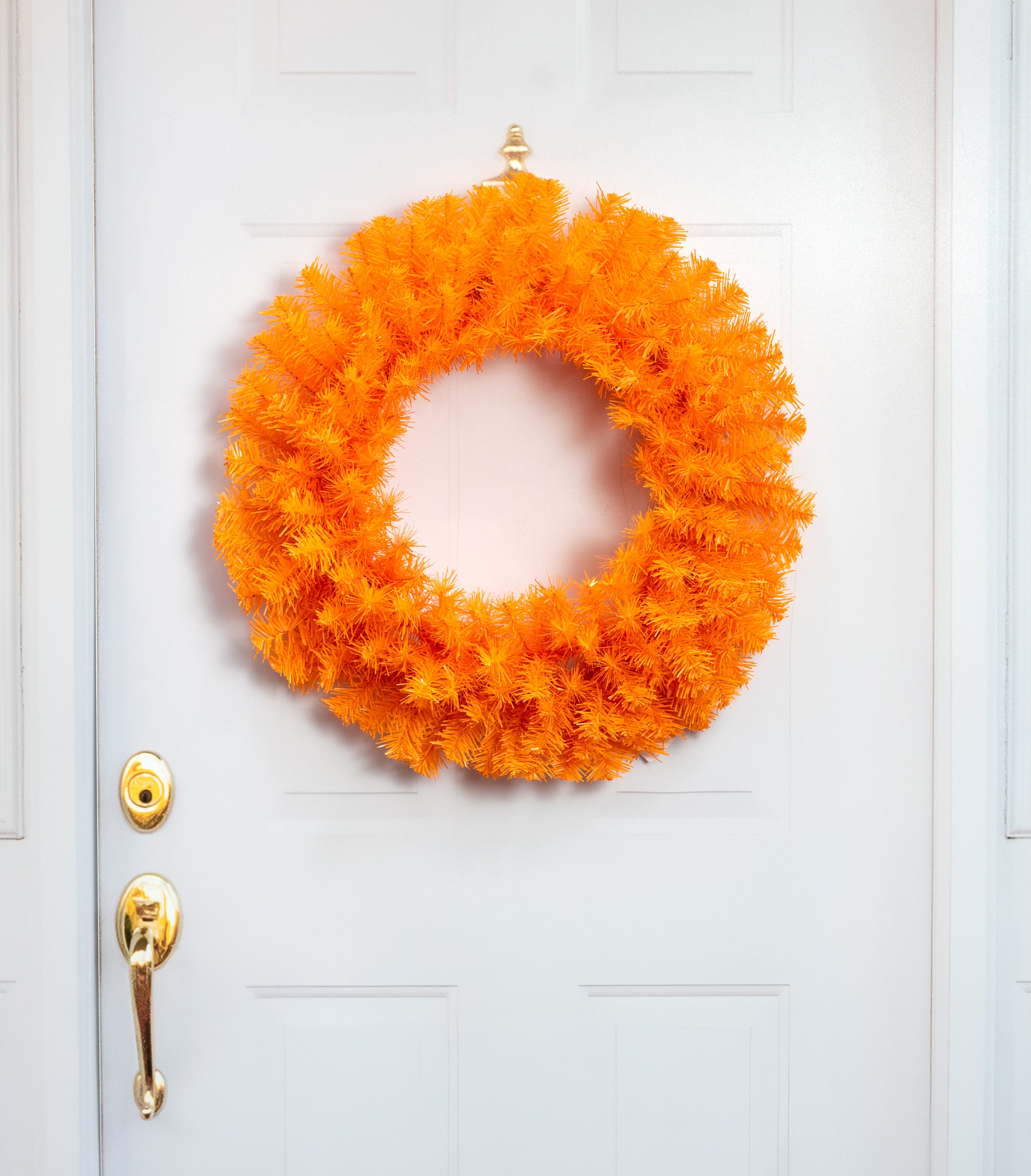 24" Pine PVC Wreath: Orange (180 Tips)