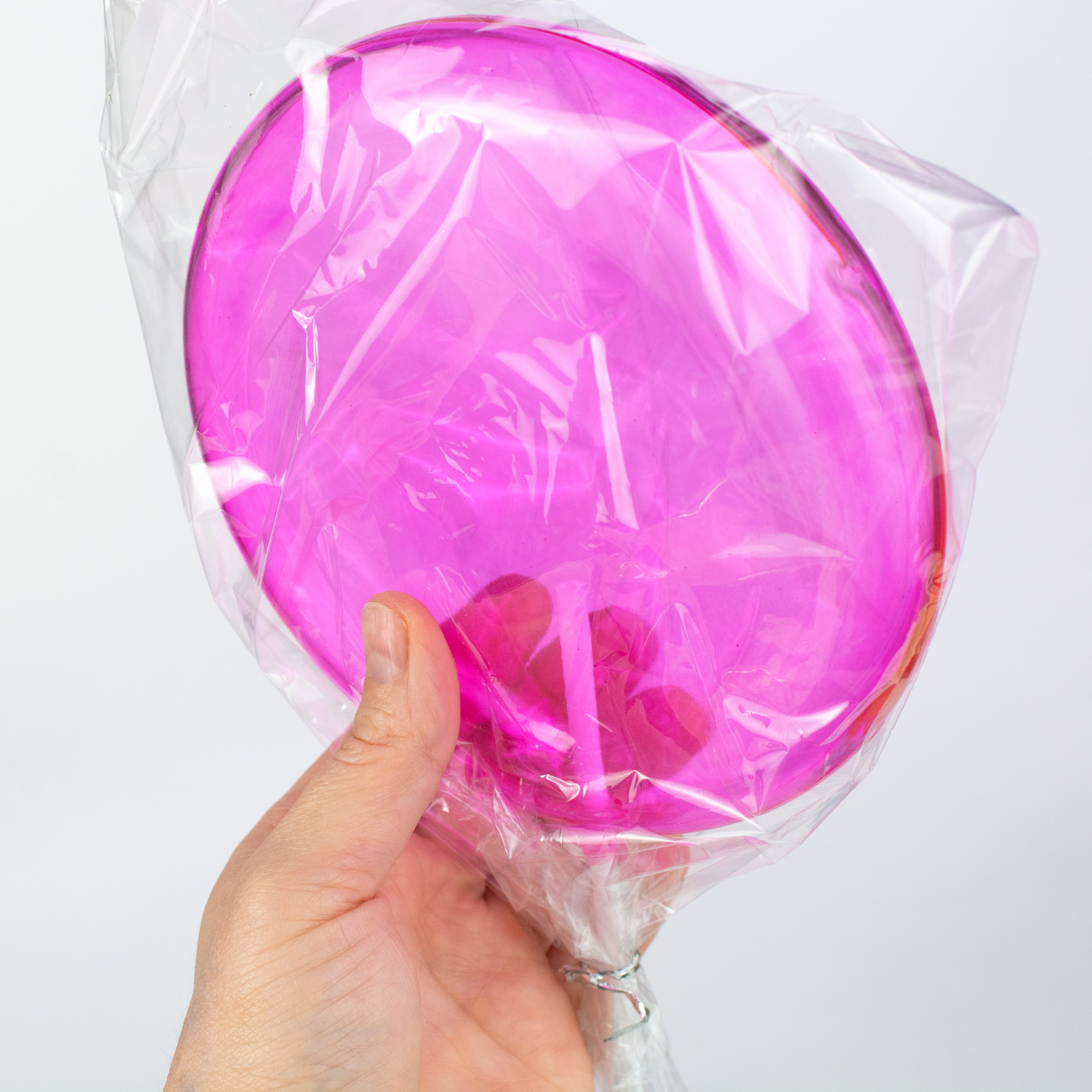 6" x 14" Candy Lollipop Stick: Clear Light Pink