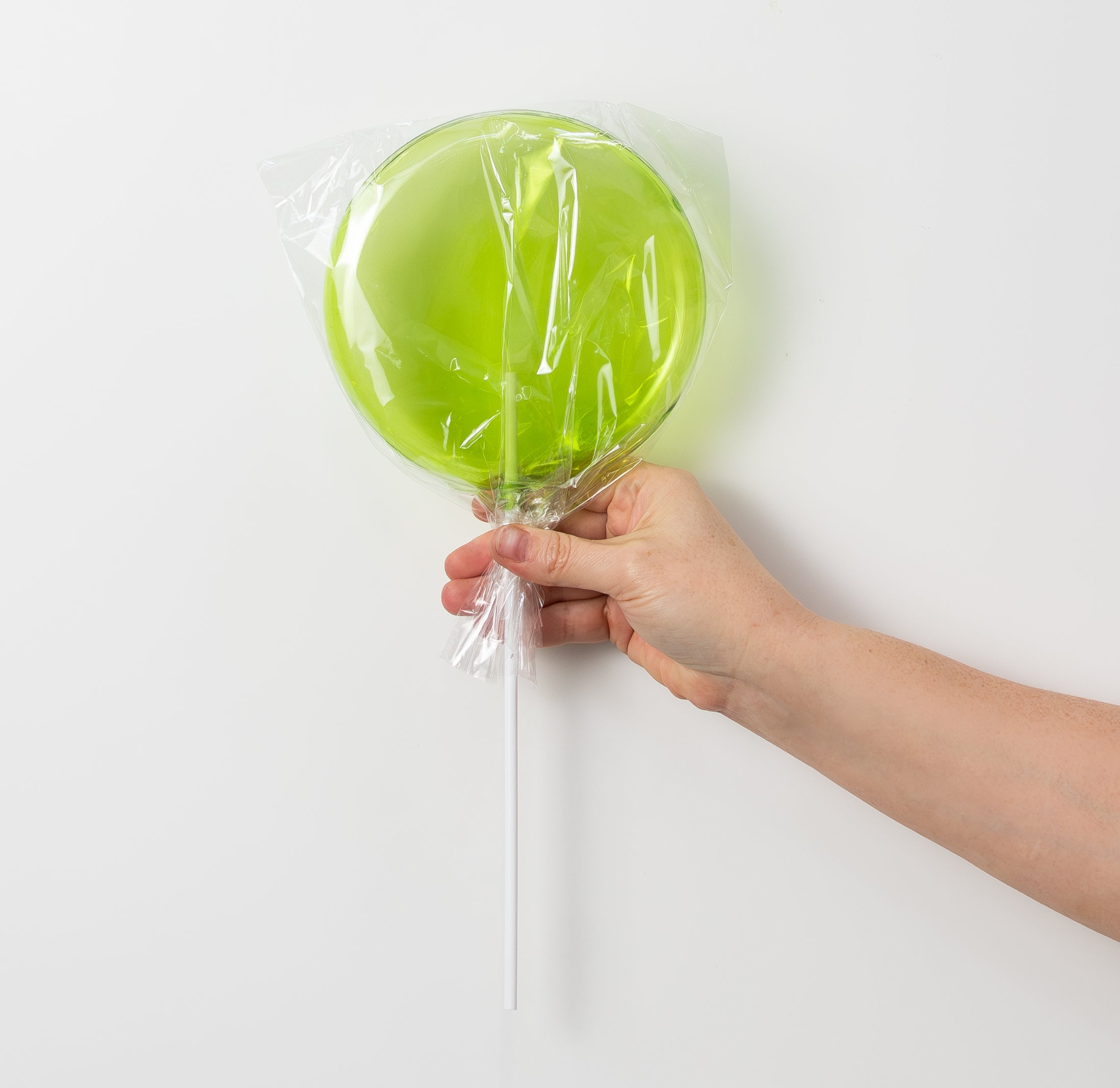 6" x 14" Candy Lollipop Stick: Clear Lime Green