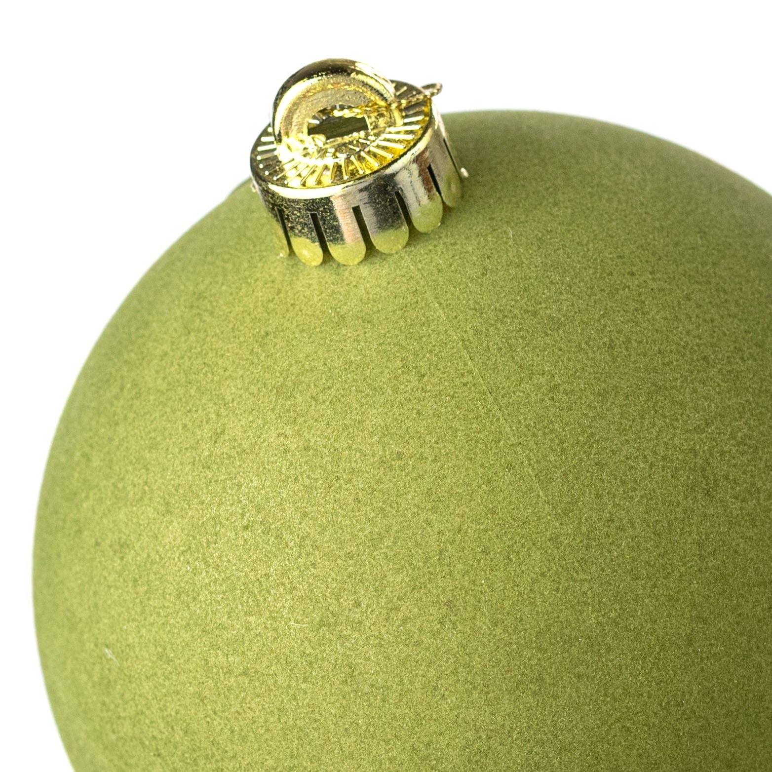 4.75" Smooth Flocked Ball Ornament: Moss Green
