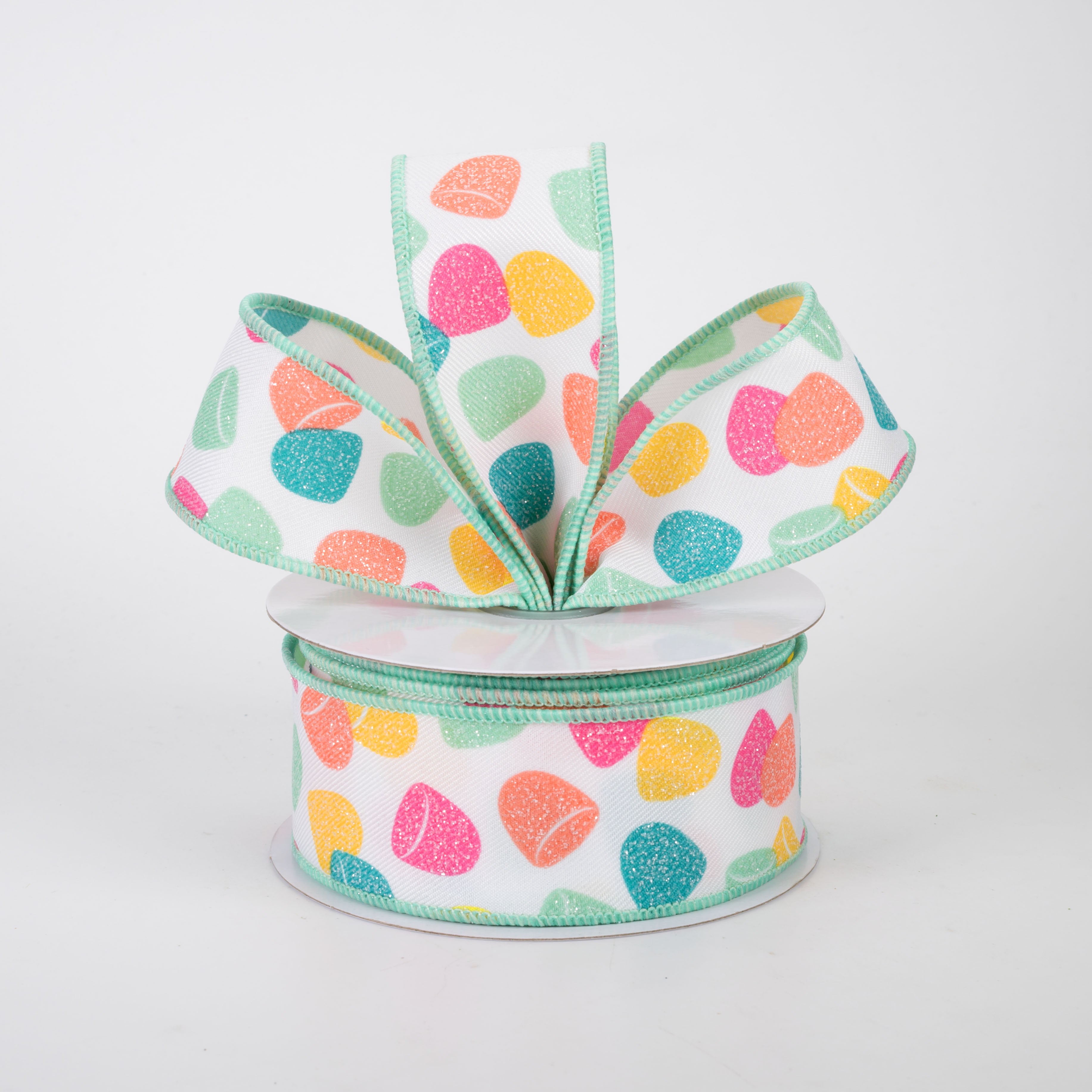 1.5" Gumdrops Candy Ribbon: Multicolor Pastel (10 Yards)