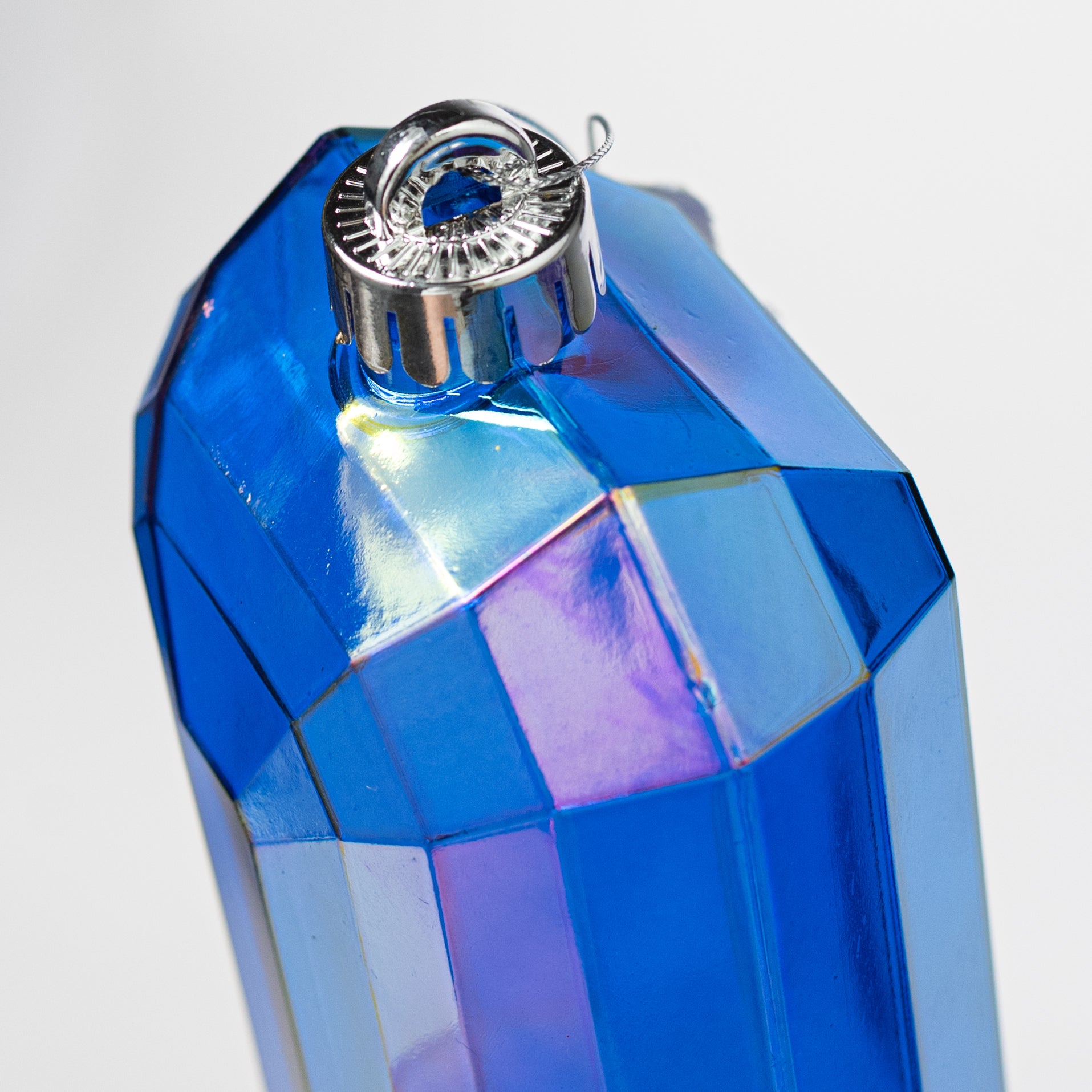 7" Rectangle Gem Ornament: Iridescent Royal Blue