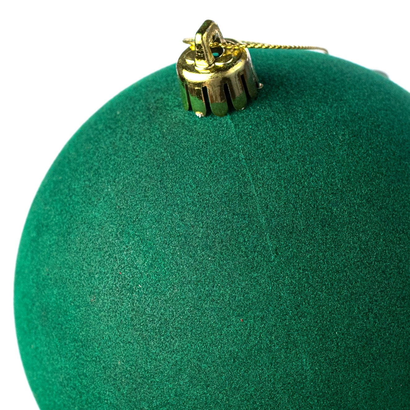 4" Smooth Flocked Ball Ornament: Hunter Green