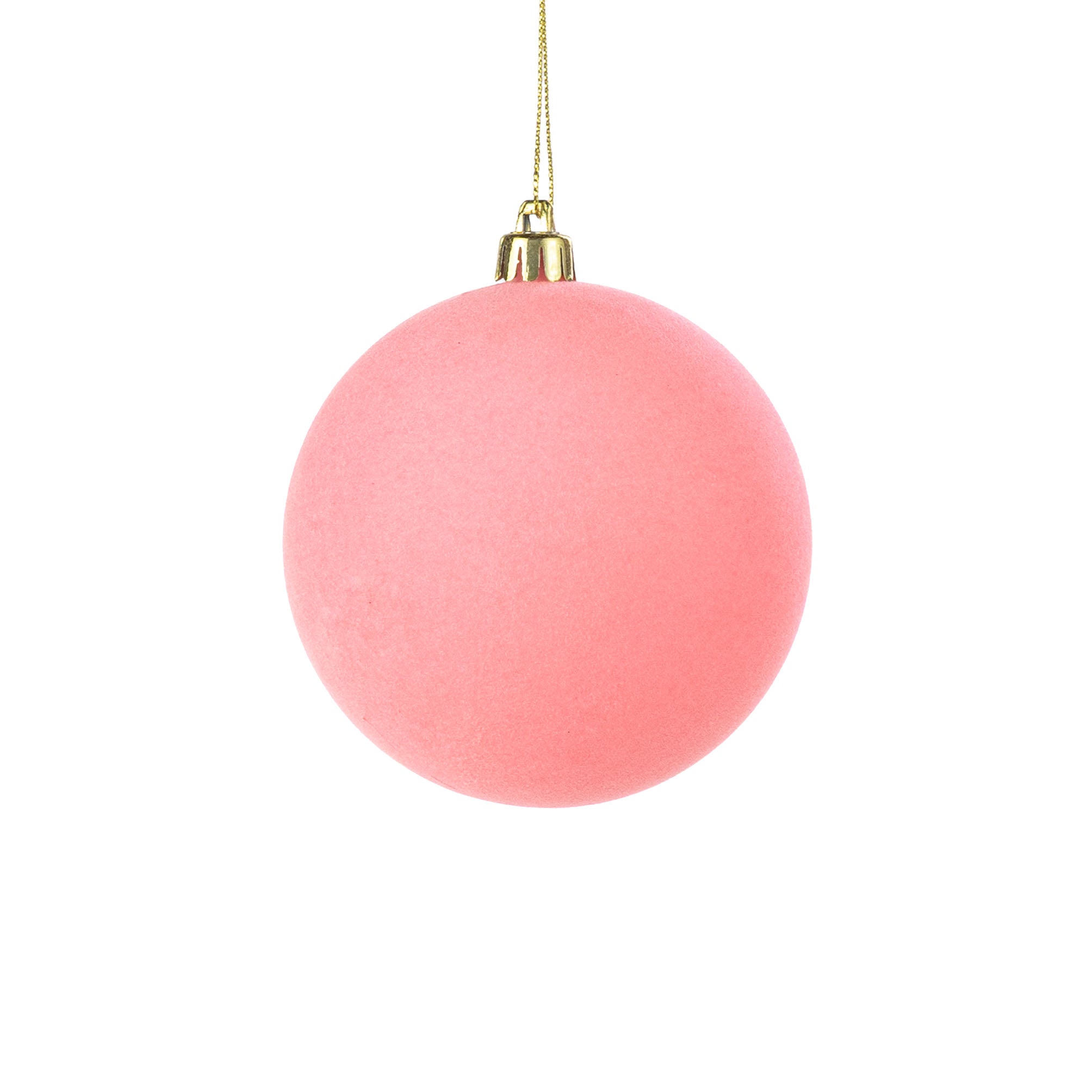 4" Smooth Flocked Ball Ornament: Candy Pink