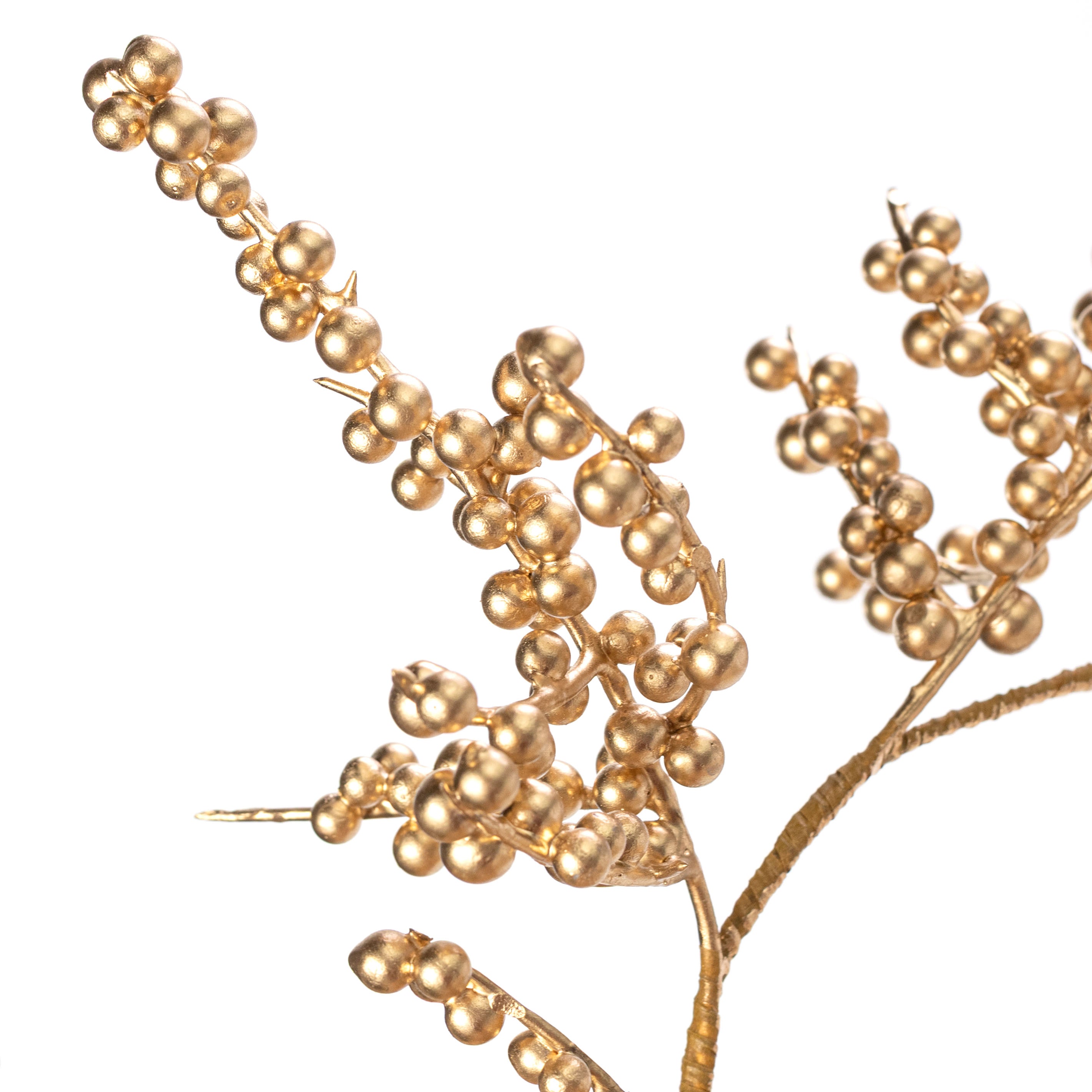 58" Mini Berry & Twig Garland: Metallic Gold