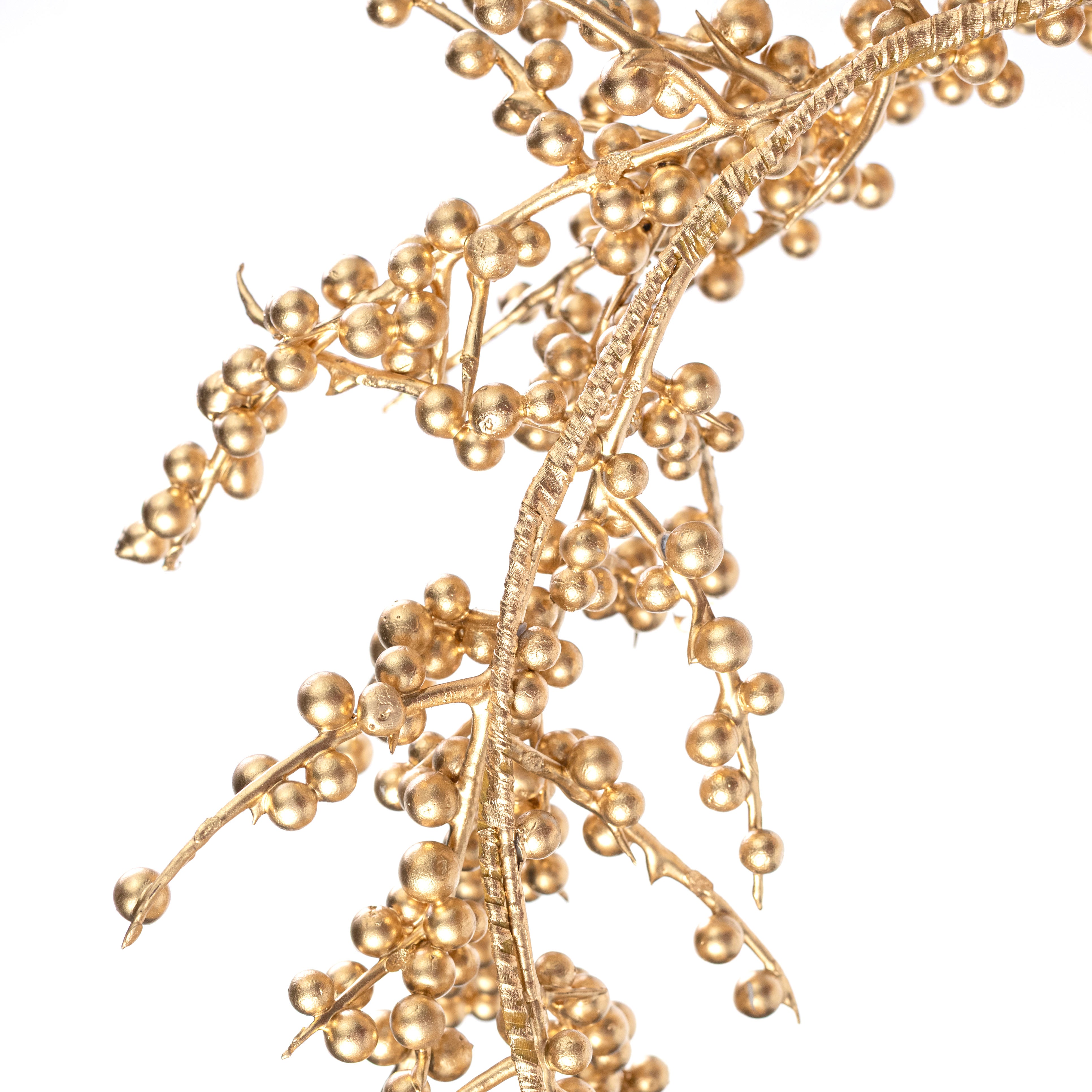 58" Mini Berry & Twig Garland: Metallic Gold